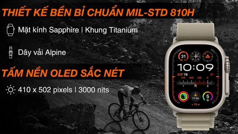 Apple Watch Ultra 2 c&oacute; kiểu d&aacute;ng thời thượng, th&acirc;n thiện với m&ocirc;i trường