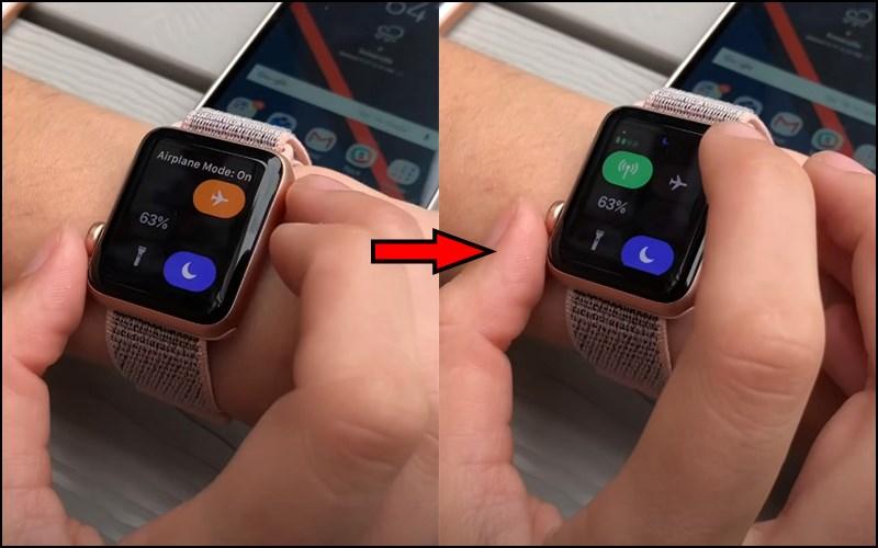 Bật rồi tắt chế độ m&aacute;y bay tr&ecirc;n Apple Watch