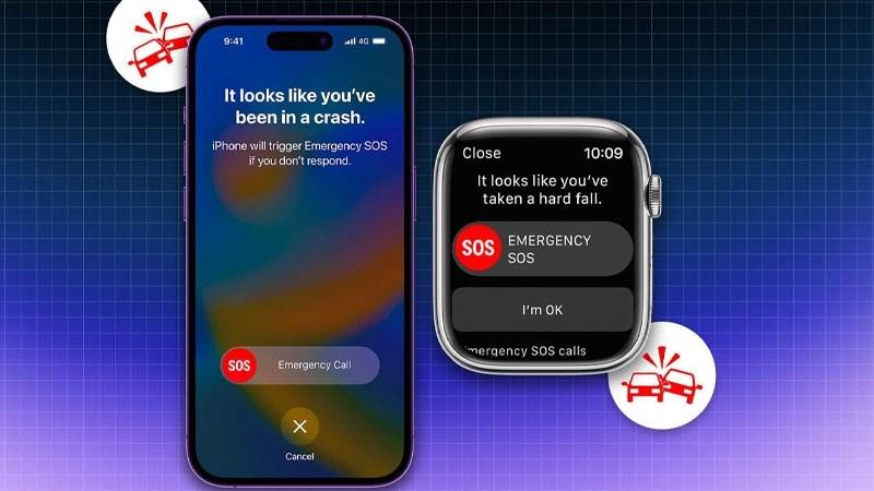 Khi c&oacute; sự cố, cảnh b&aacute;o sẽ hiển thị tr&ecirc;n Apple Watch v&agrave; iPhone được gh&eacute;p nối