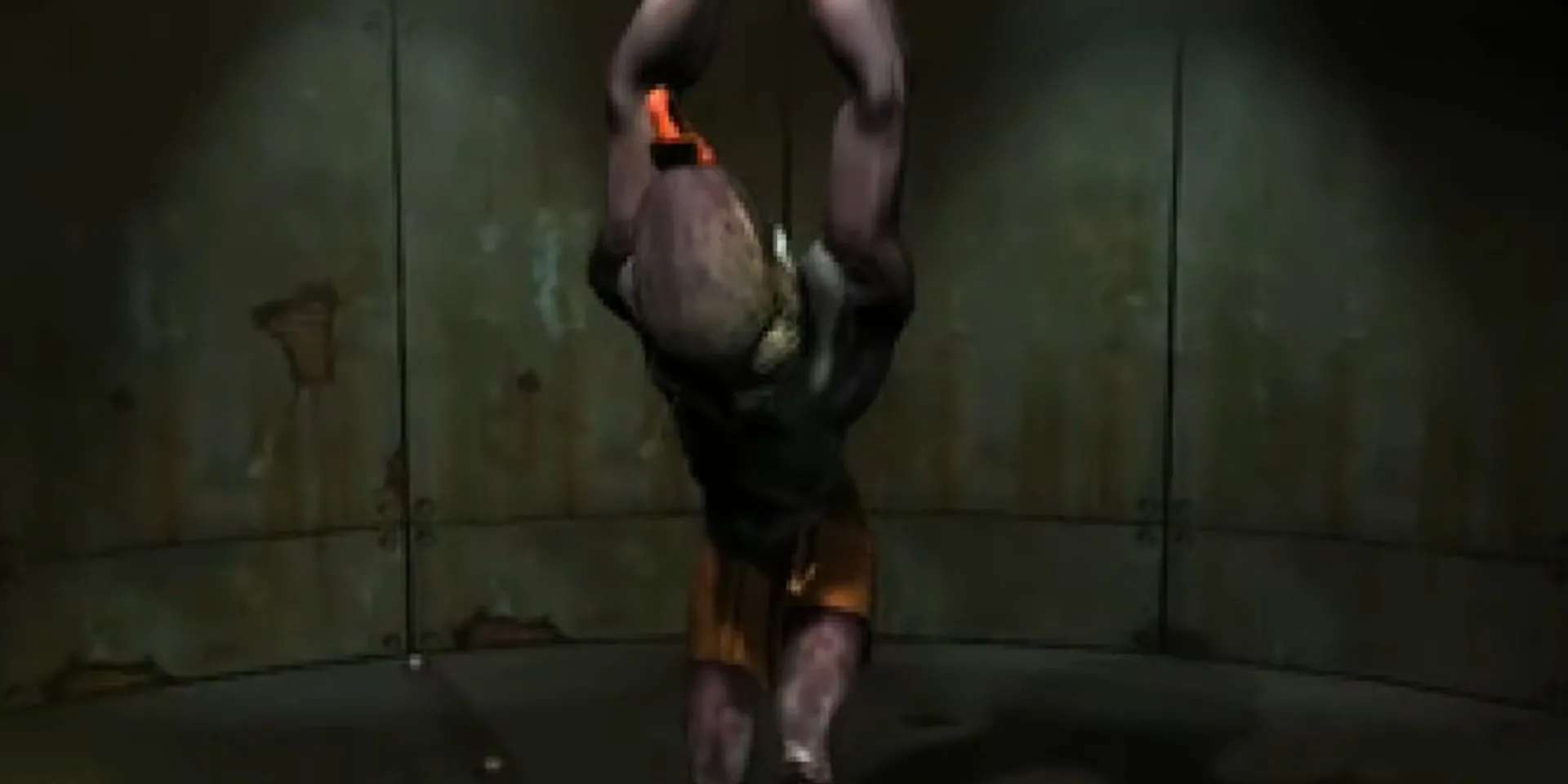 Abe bị xích trong nhà máy ở Oddworld Abe's Oddysee
