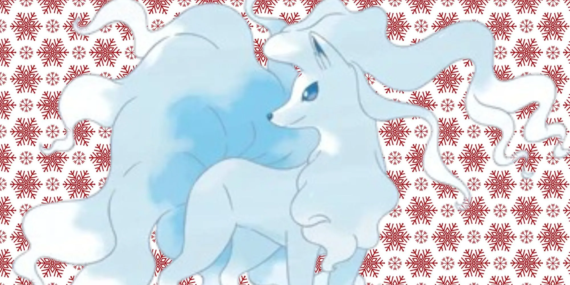 Alola Ninetales hệ Băng/Tiên với bộ lông trắng xanh thanh thoát và chín chiếc đuôi