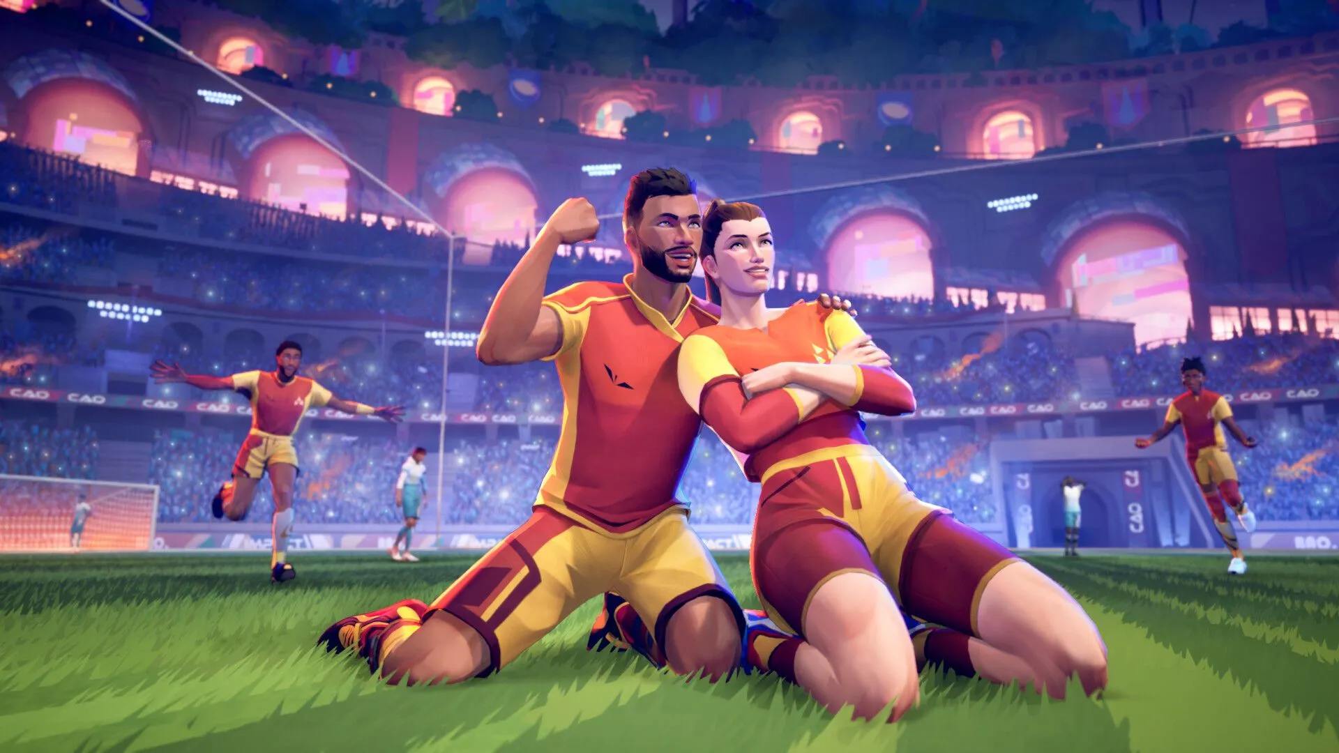 Ảnh báo chí 3 của game Rematch, tập trung vào hành động trên sân