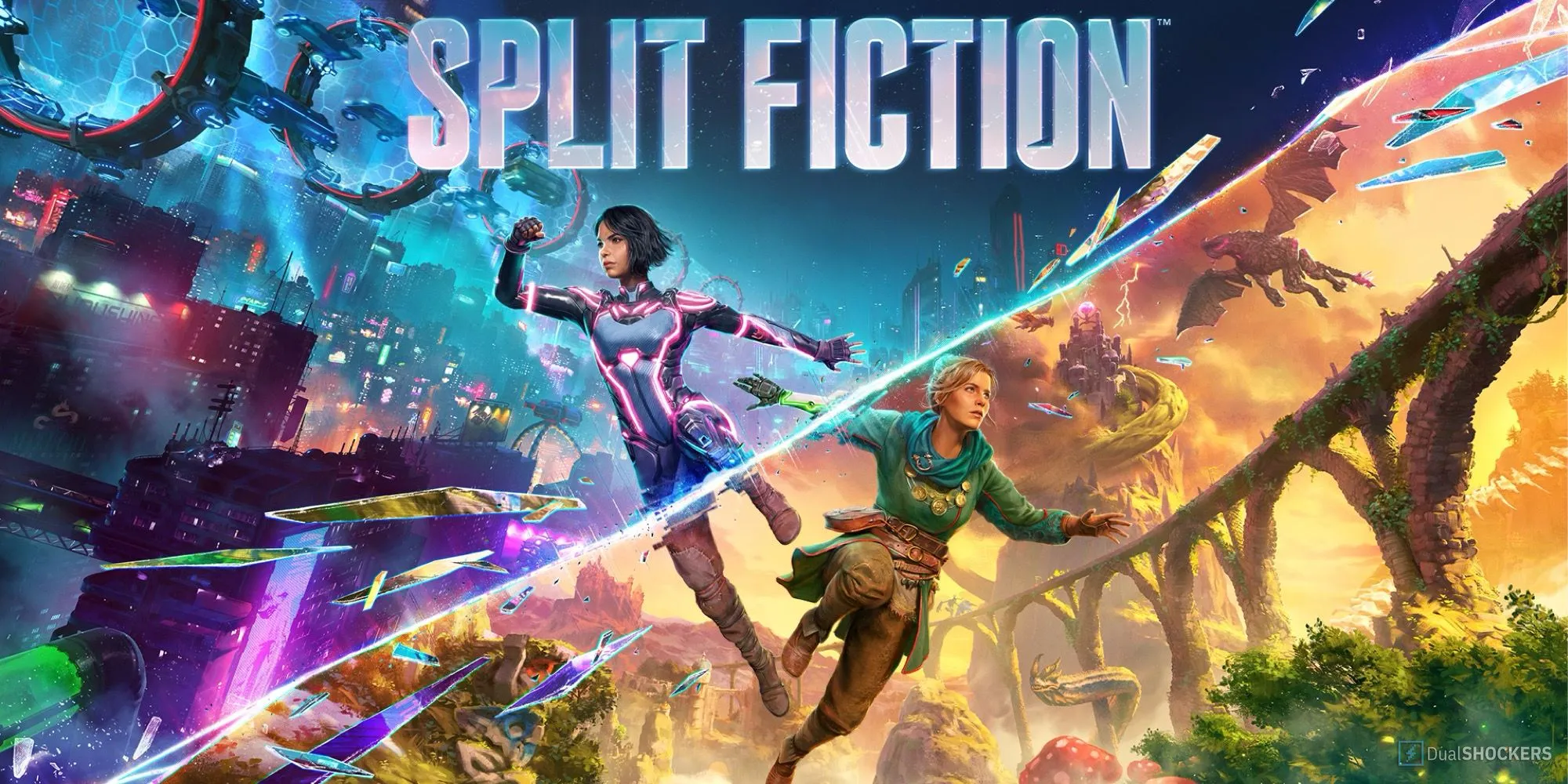 Ảnh bìa chính thức của tựa game co-op Split Fiction