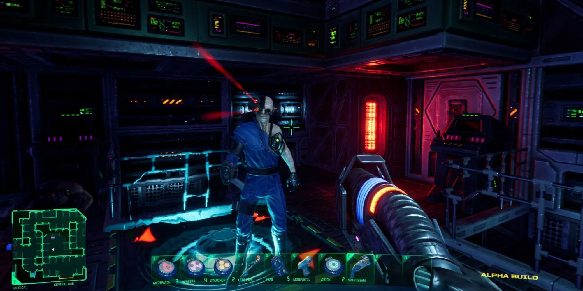 Ảnh bìa System Shock Remake (2023) với hình ảnh SHODAN đầy ám ảnh