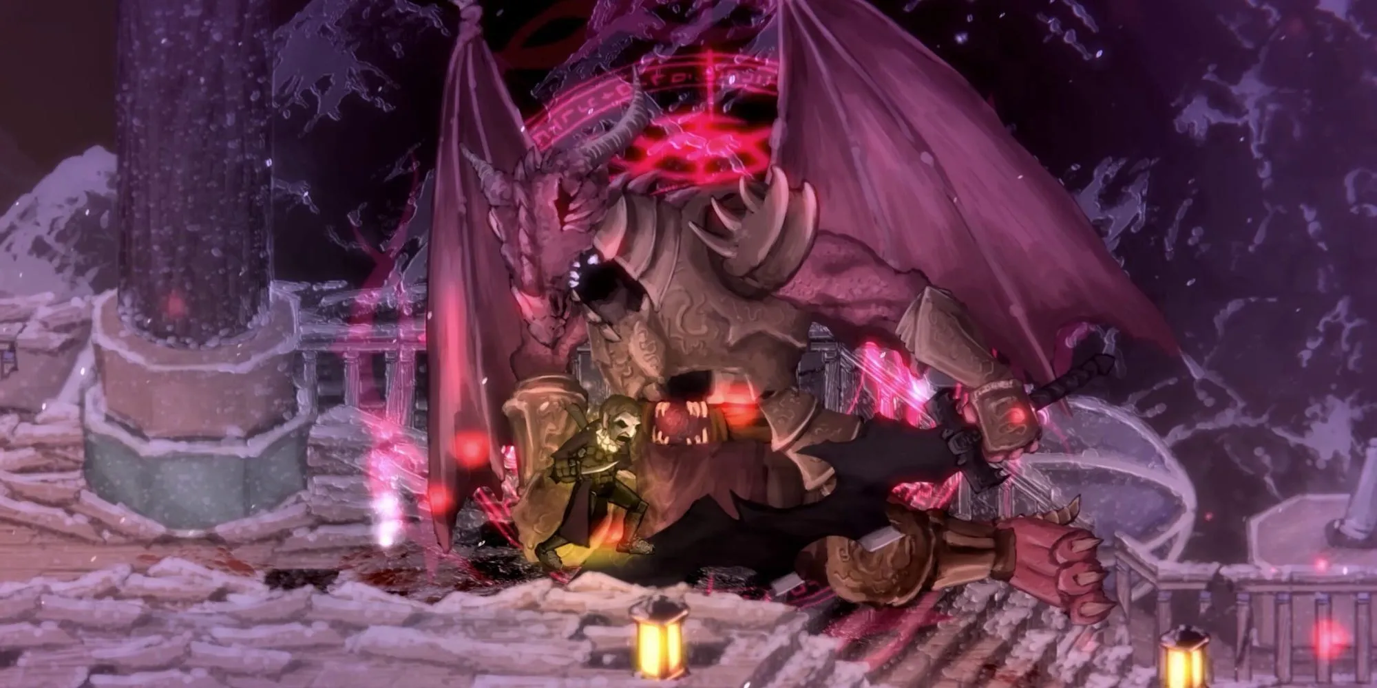 Ảnh chụp màn hình gameplay của Salt and Sacrifice thể hiện phong cách đồ họa 2D