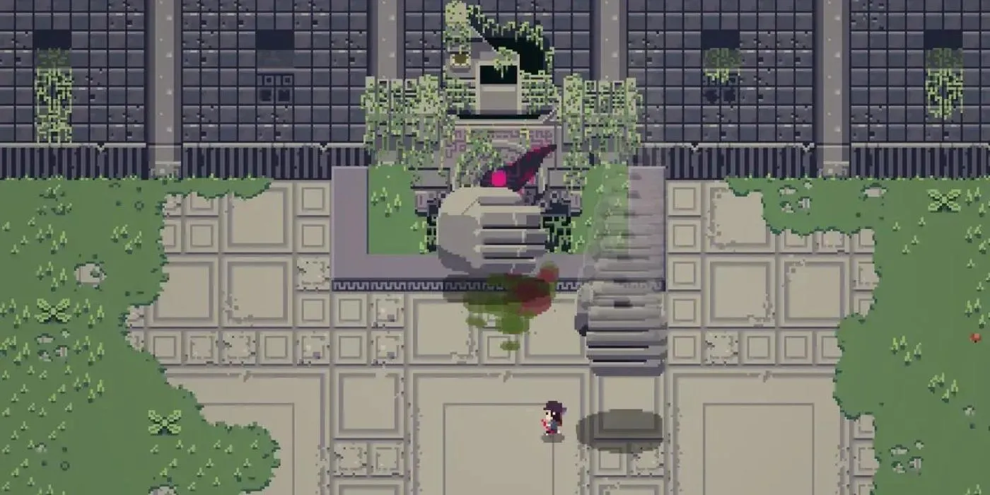 Ảnh chụp màn hình một con trùm trong Titan Souls