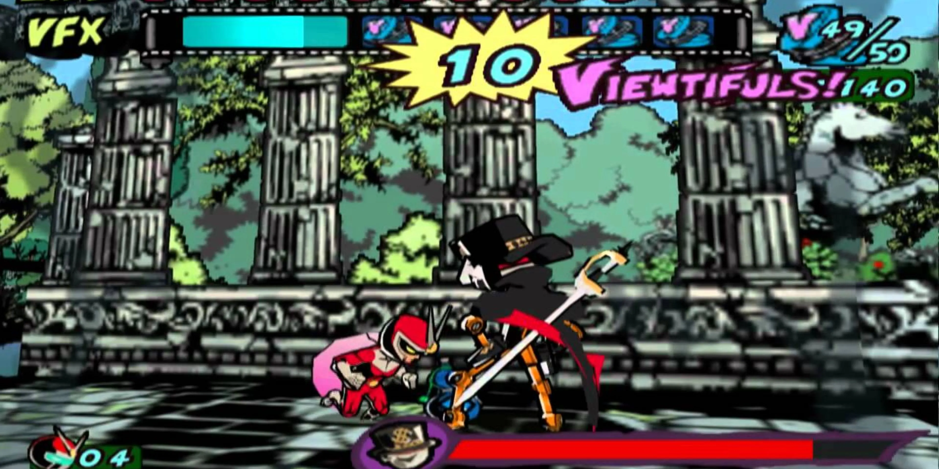 Ảnh chụp màn hình Viewtiful Joe trong trận chiến
