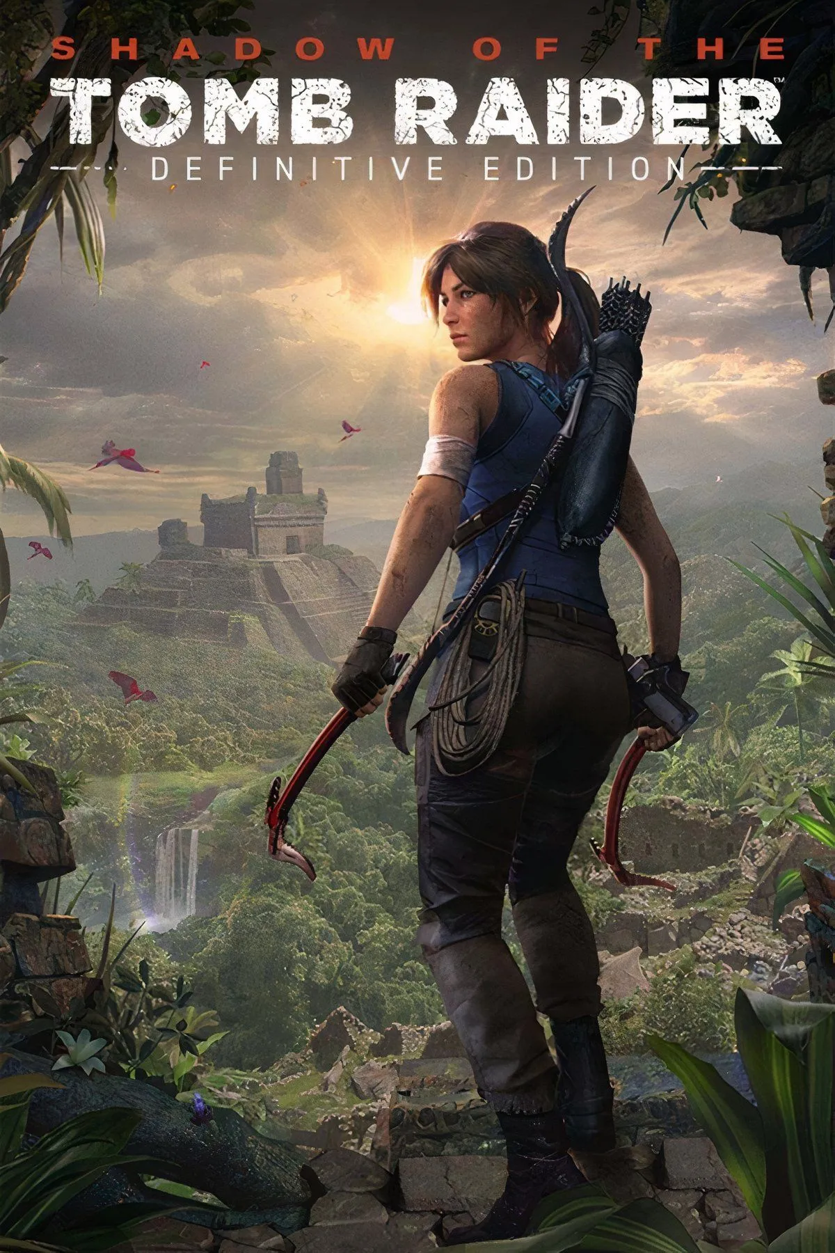 Ảnh ghép bìa game Shadow of the Tomb Raider và Tomb Raider Definitive Edition