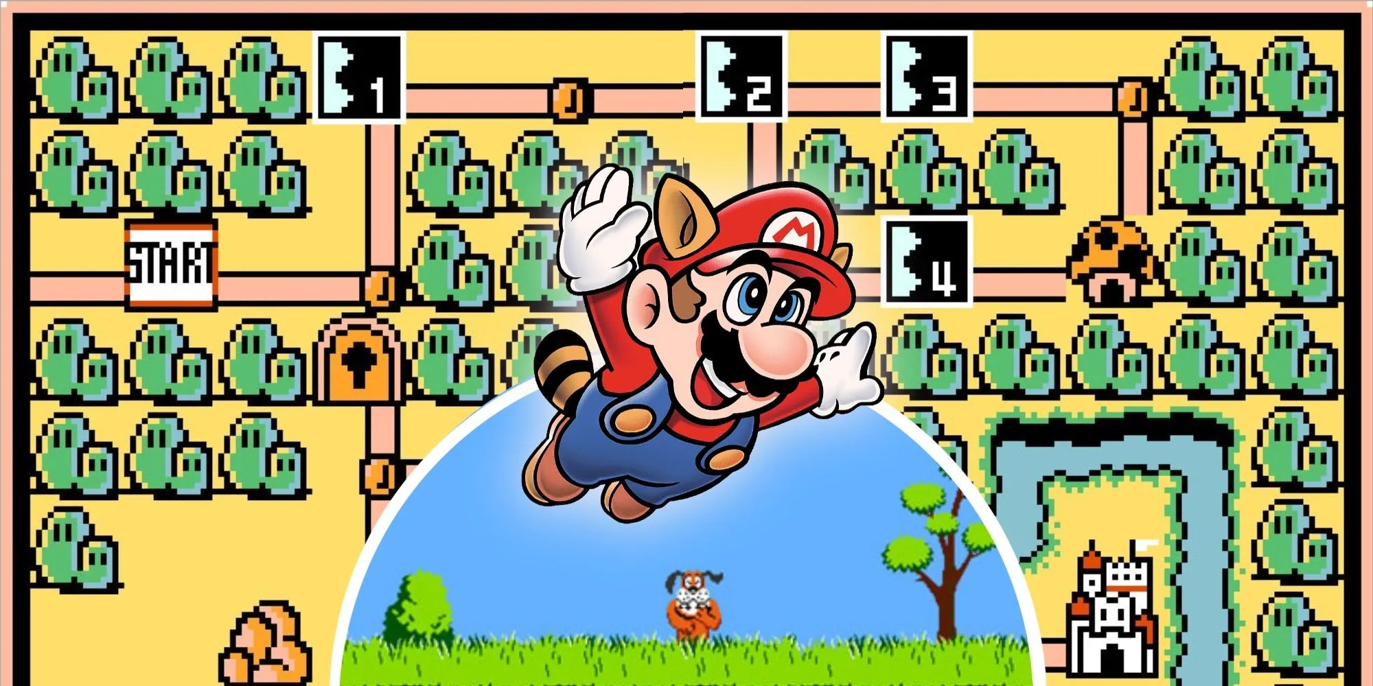 Ảnh ghép các game NES kinh điển: Super Mario Bros 3 và Duck Hunt