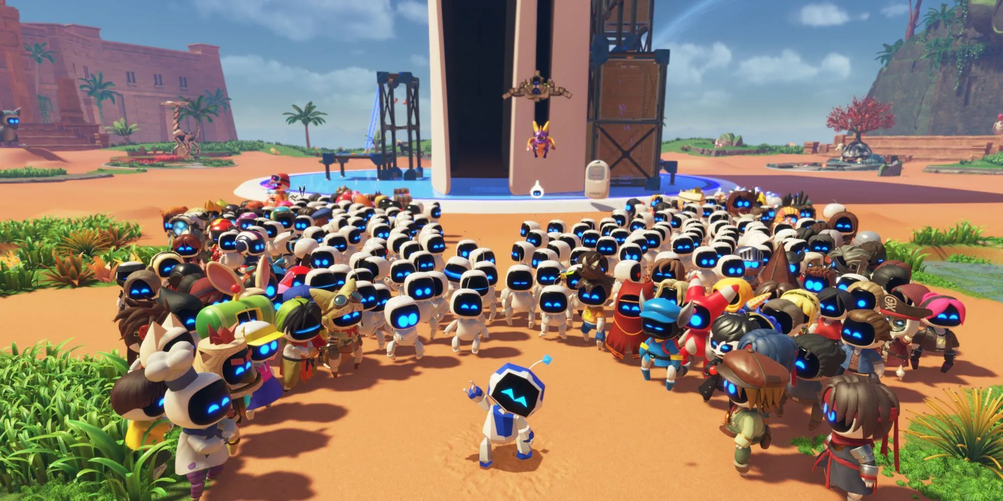 Astro Bot và các nhân vật PlayStation tụ họp mừng chiến thắng