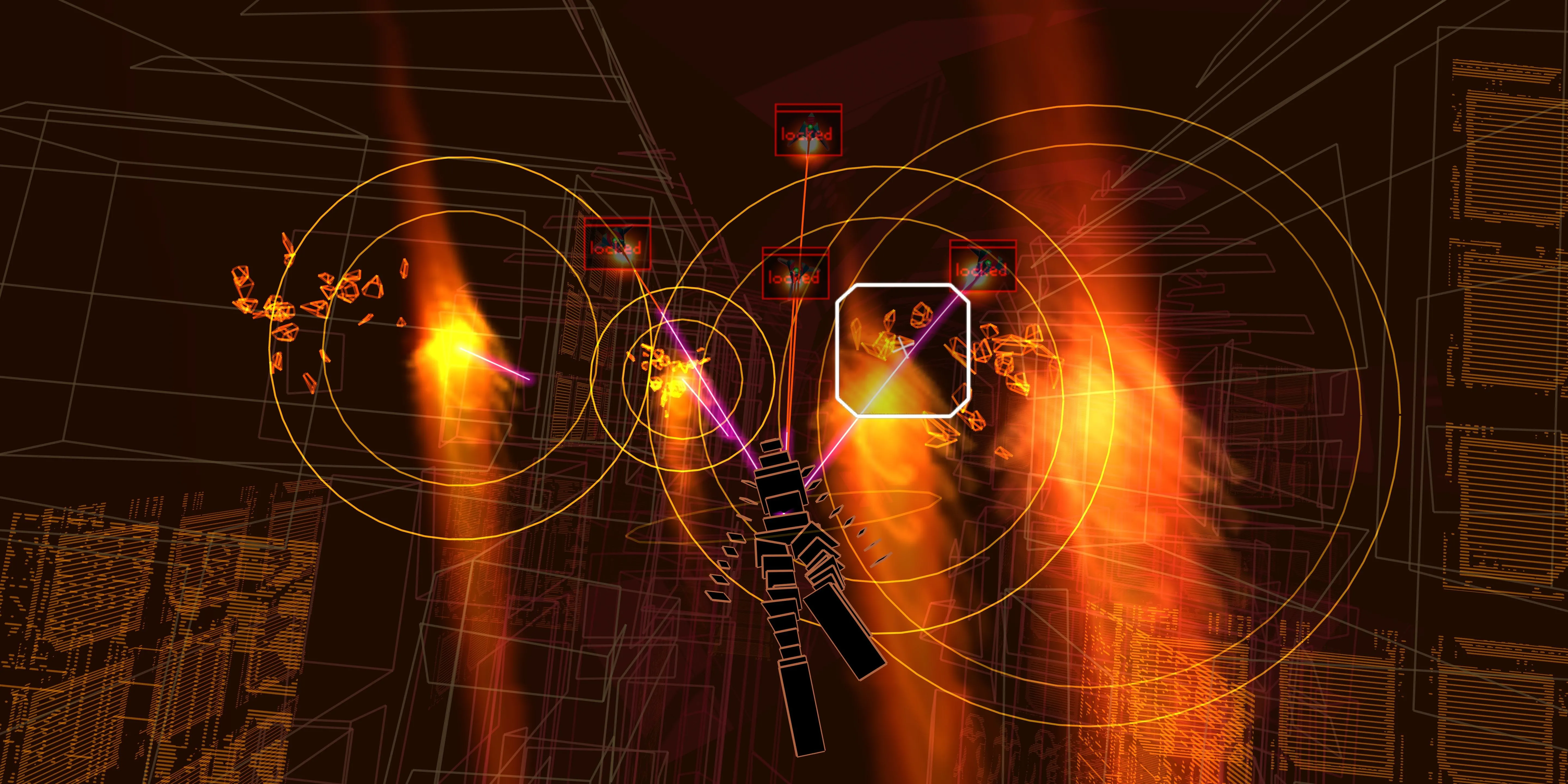 Bắn hạ kẻ địch trong Rez Infinite