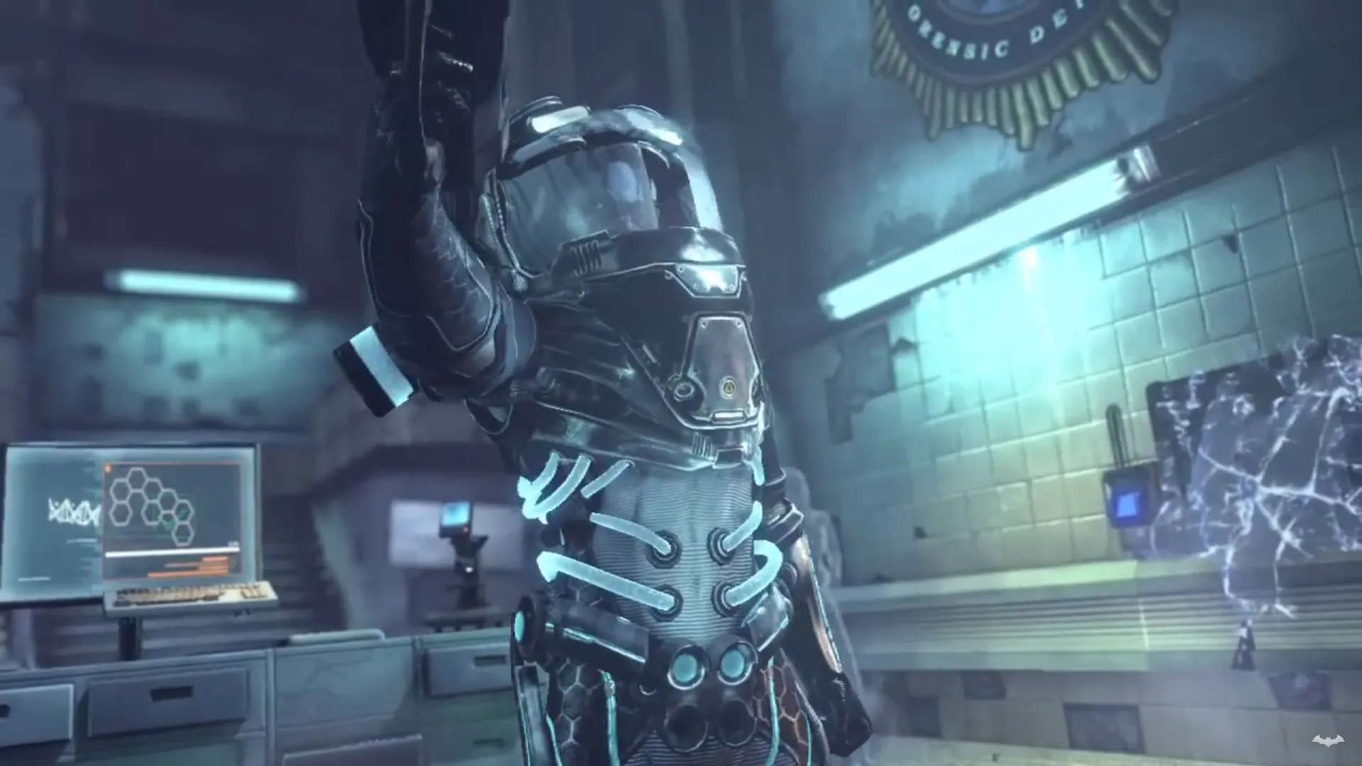 Batman đối đầu Mr. Freeze trong phòng thí nghiệm băng giá của Batman Arkham City