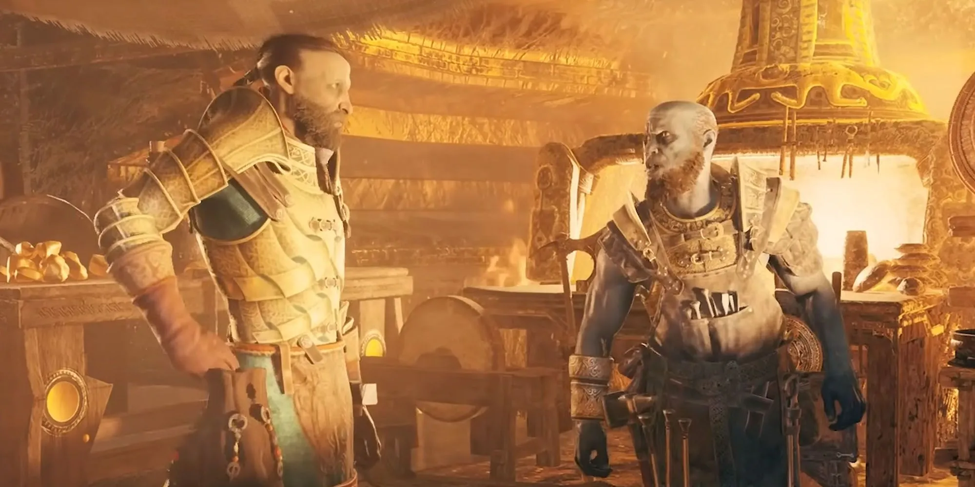 Brok và Sindri, hai anh em người lùn Huldra thợ rèn bậc thầy trong God of War