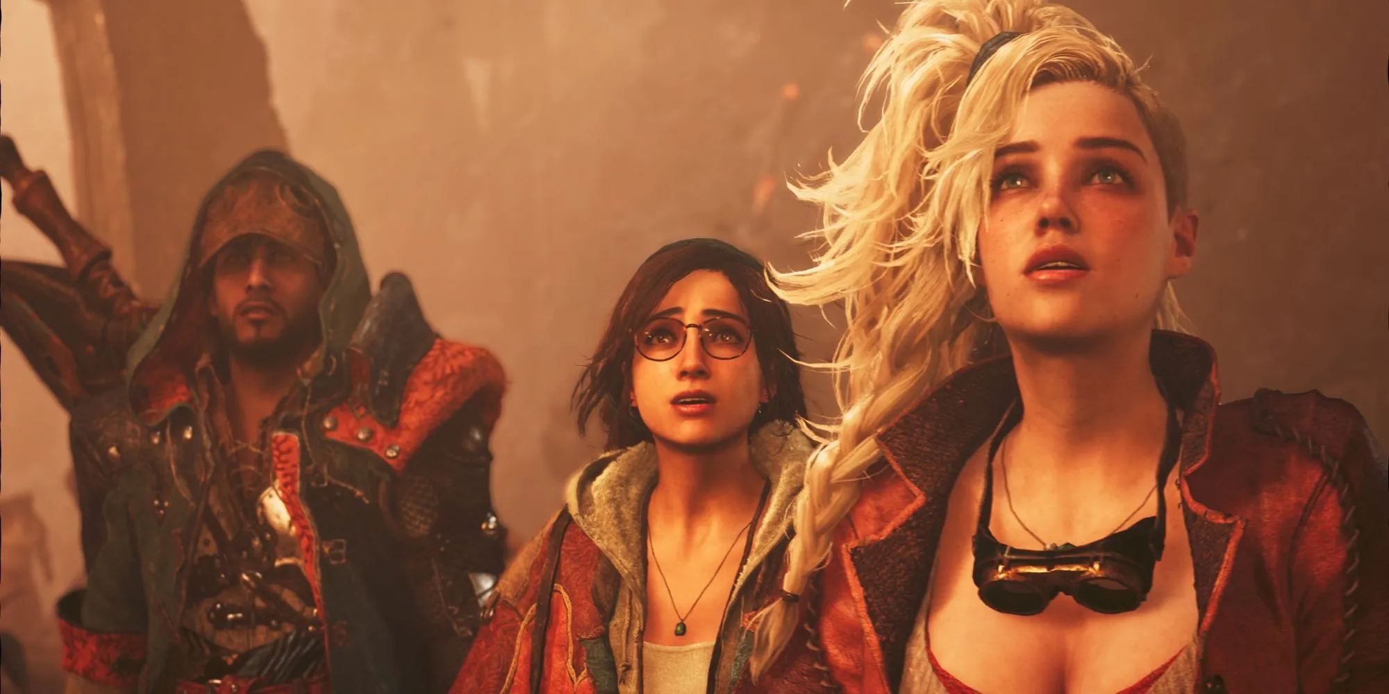 Các nhân vật trong Monster Hunter Wilds thể hiện sự ngạc nhiên trước sức hút của game