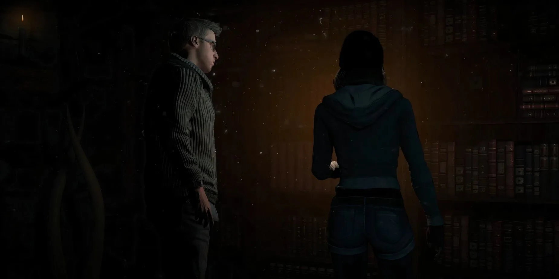 Các nhân vật trong Until Dawn khám phá bên giá sách