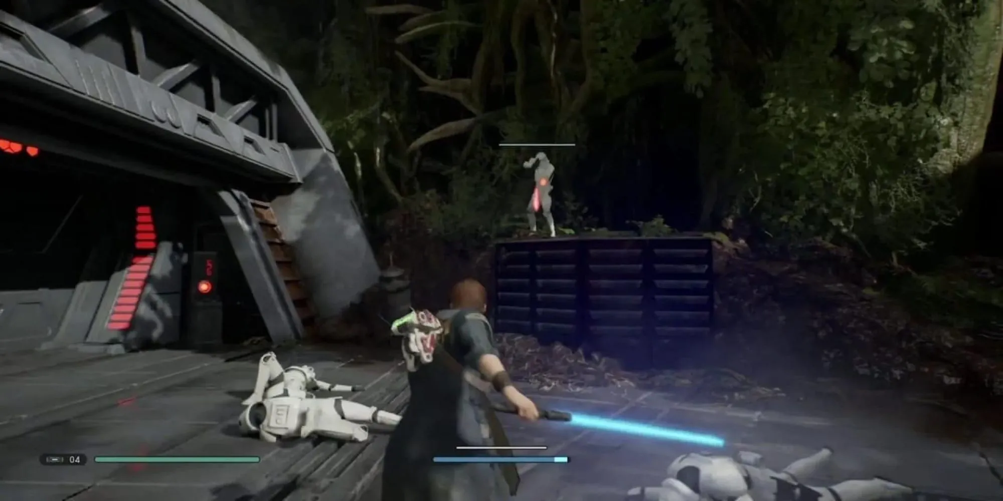 Cal Kestis chiến đấu với Stormtroopers trong Star Wars Jedi Fallen Order