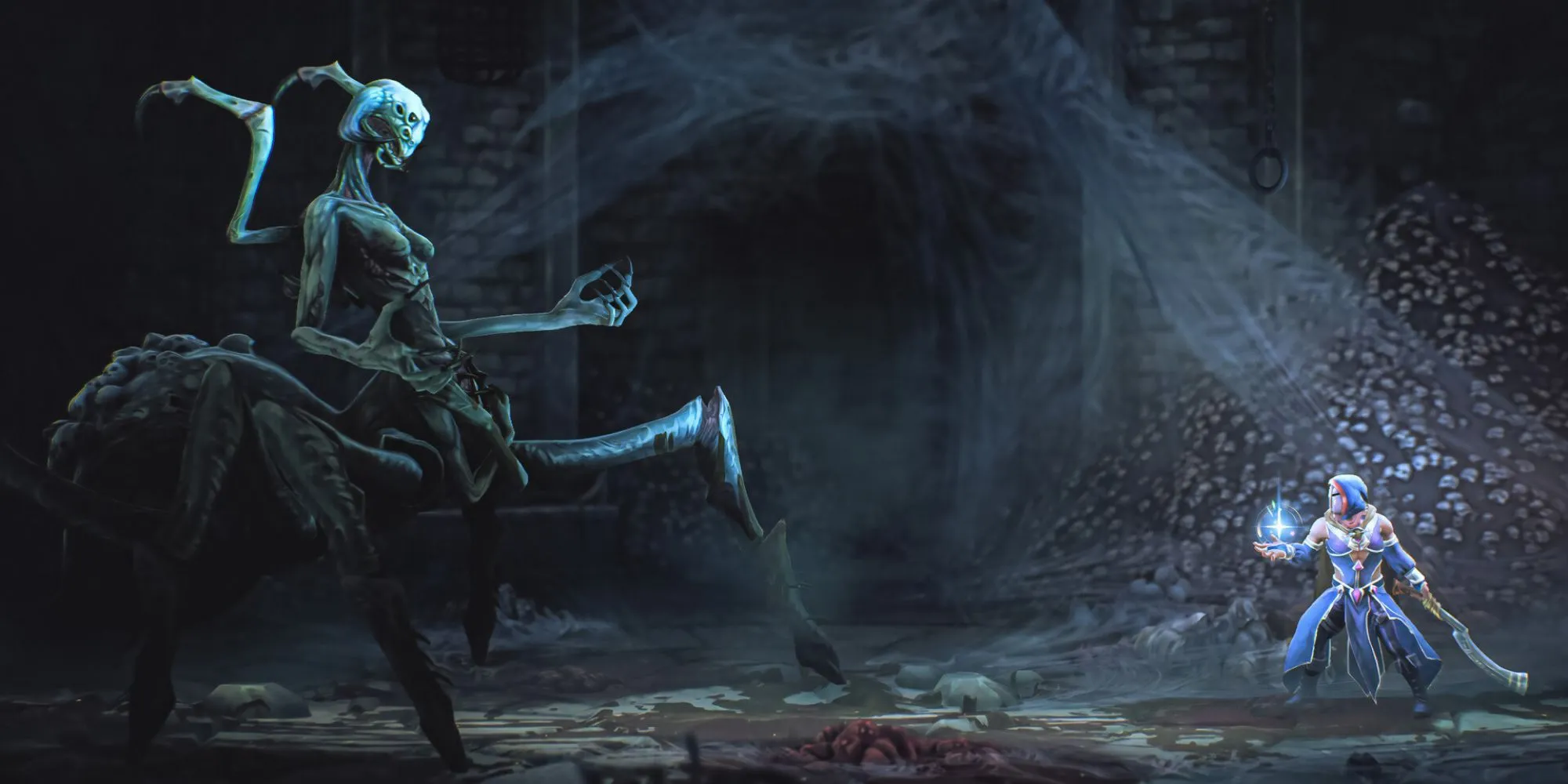 Cảnh chiến đấu với boss trong Mandragora Whispers of the Witch Tree, thể hiện sự hỗn loạn trên màn hình