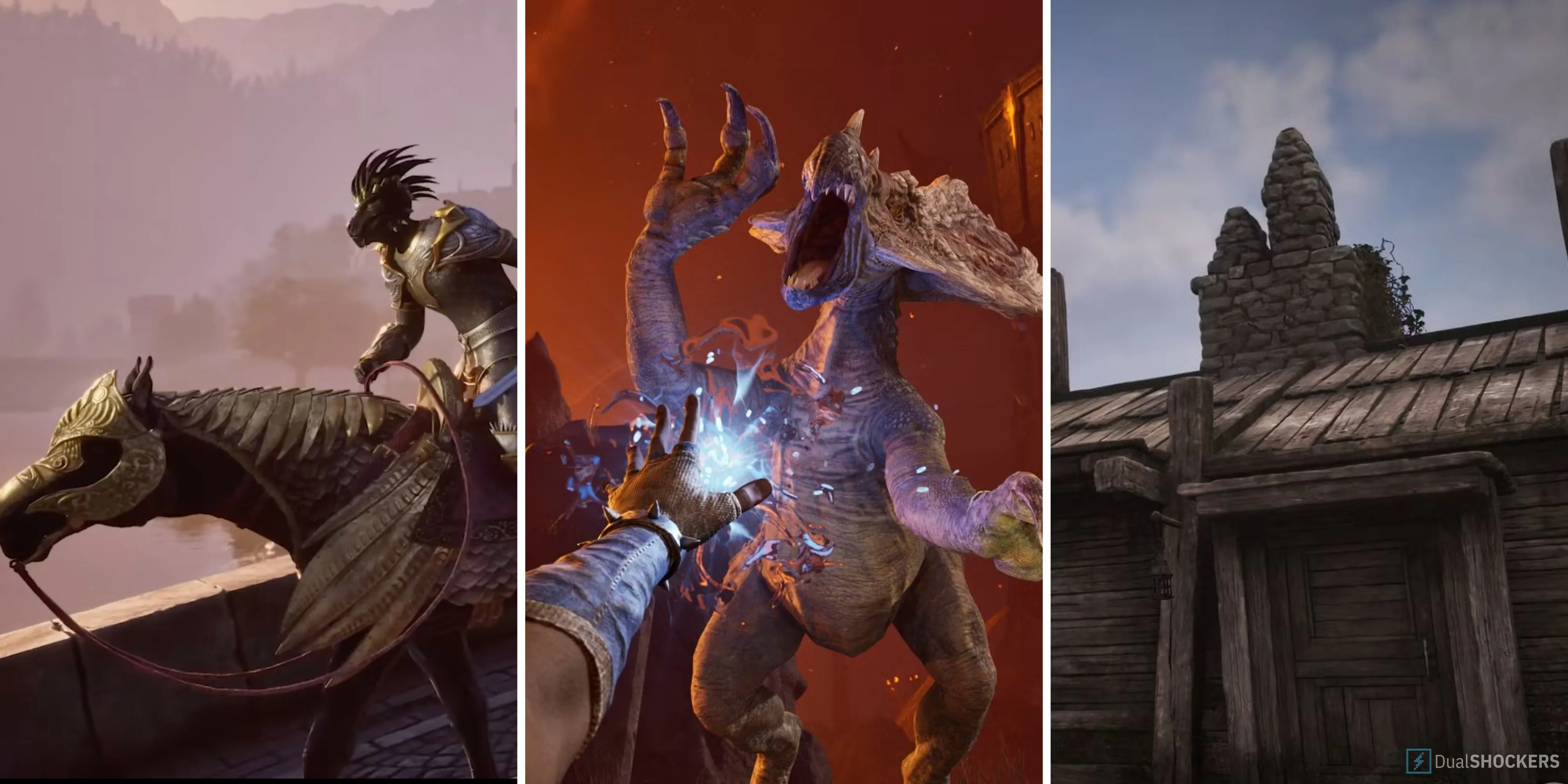 Cảnh chơi trong Oblivion Remastered với giao diện và nhân vật