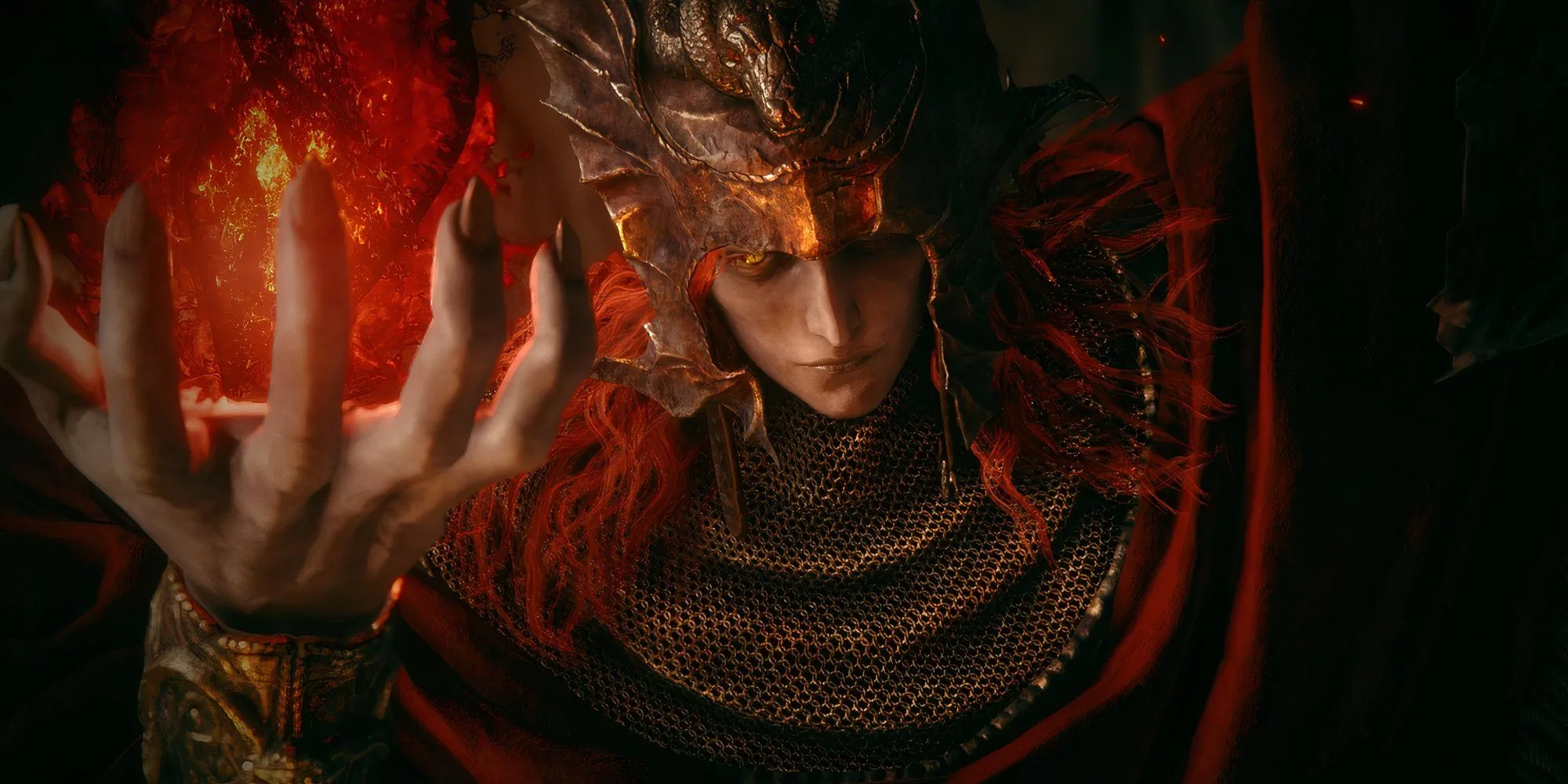 Cảnh cutscene trước trận đấu boss Messmer the Impaler trong Elden Ring
