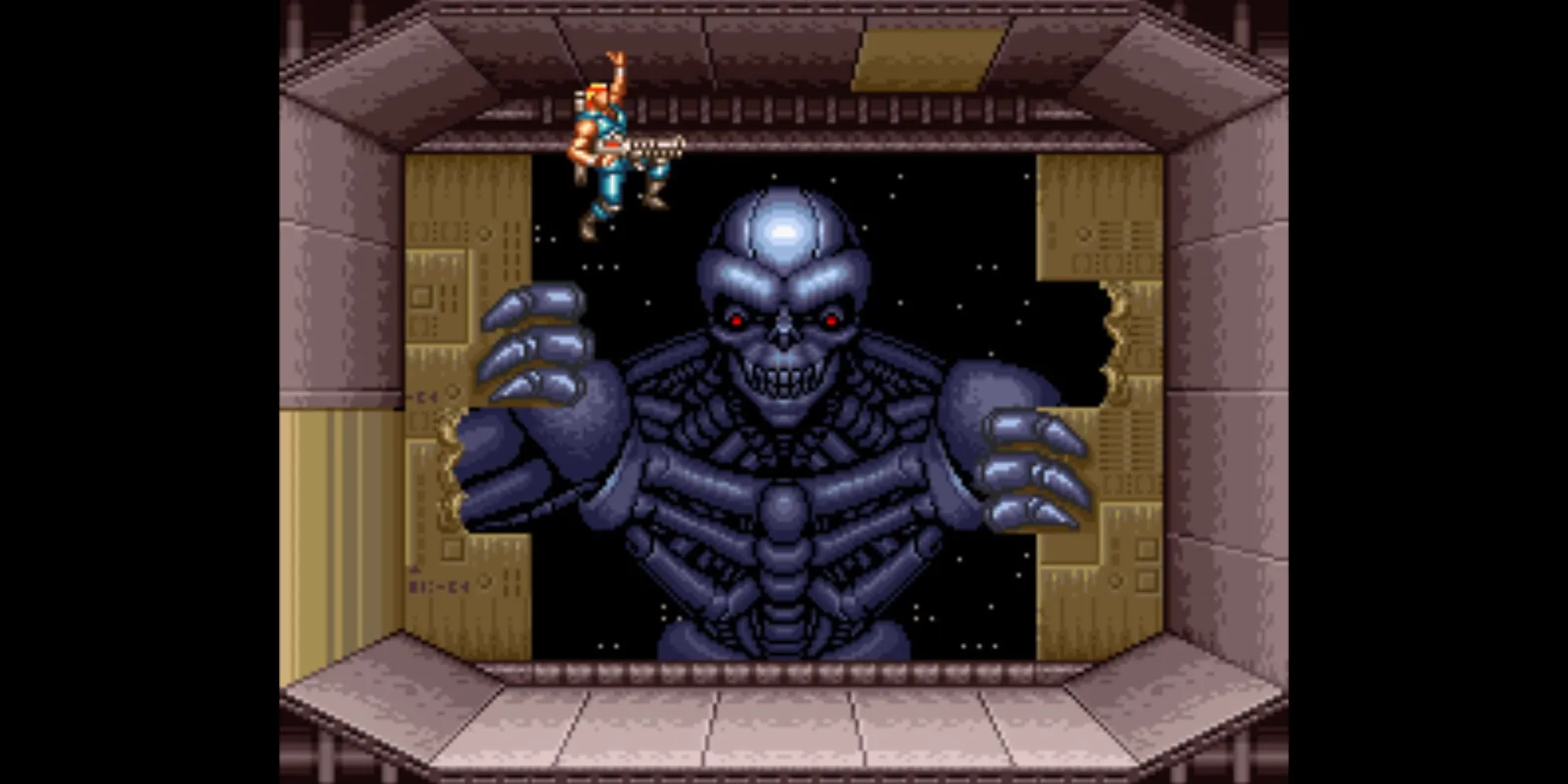 Cảnh hành động bắn súng dữ dội trong Contra III: The Alien Wars
