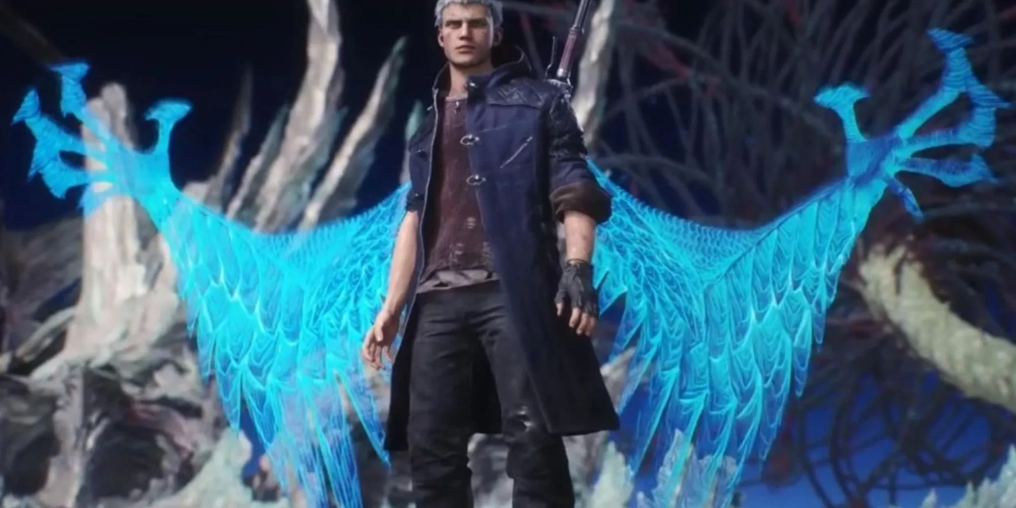 Cánh tay quỷ Devil Bringer của Nero thực hiện một đòn tóm mạnh mẽ trong Devil May Cry 5