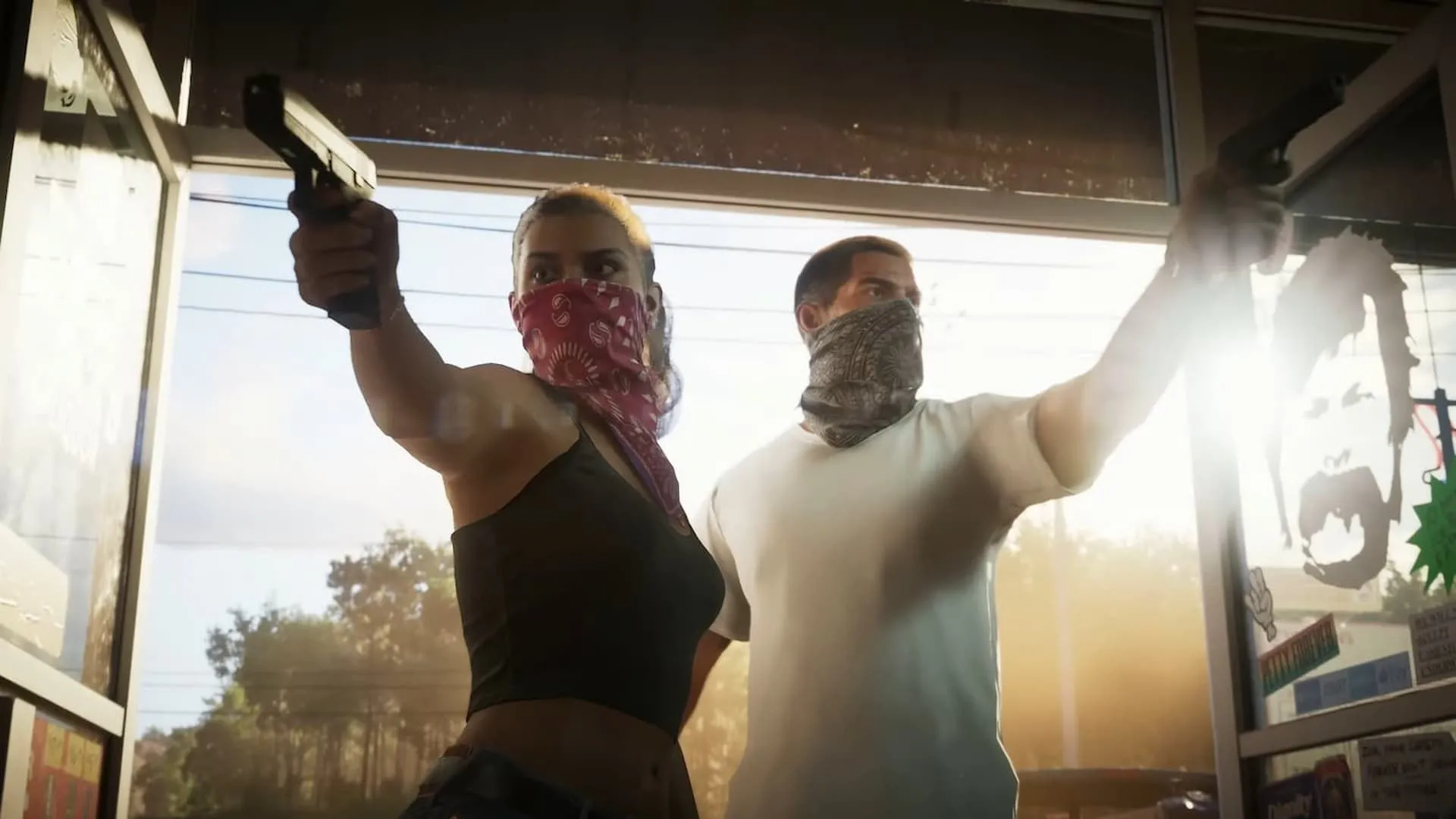 Cặp đôi nhân vật chính Jason và Lucia trong trailer GTA 6