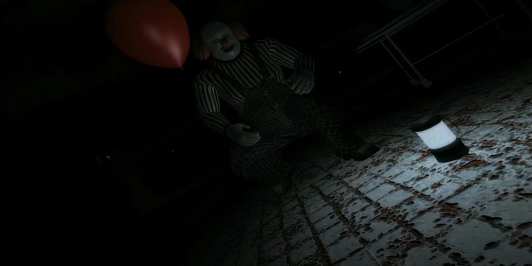 Chú hề đáng sợ cầm bóng bay đỏ trong Fear Of Clowns