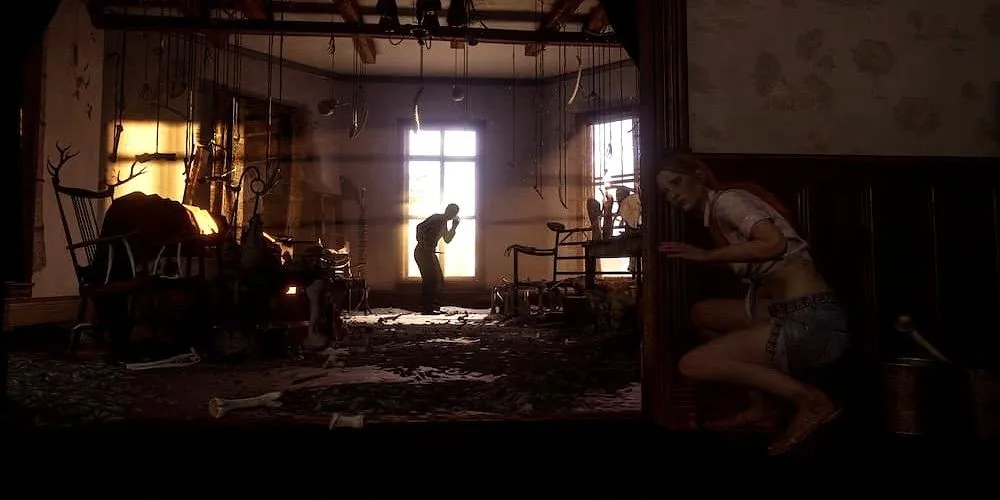 Cô gái trốn tránh sát nhân trong game Texas Chain Saw Massacre