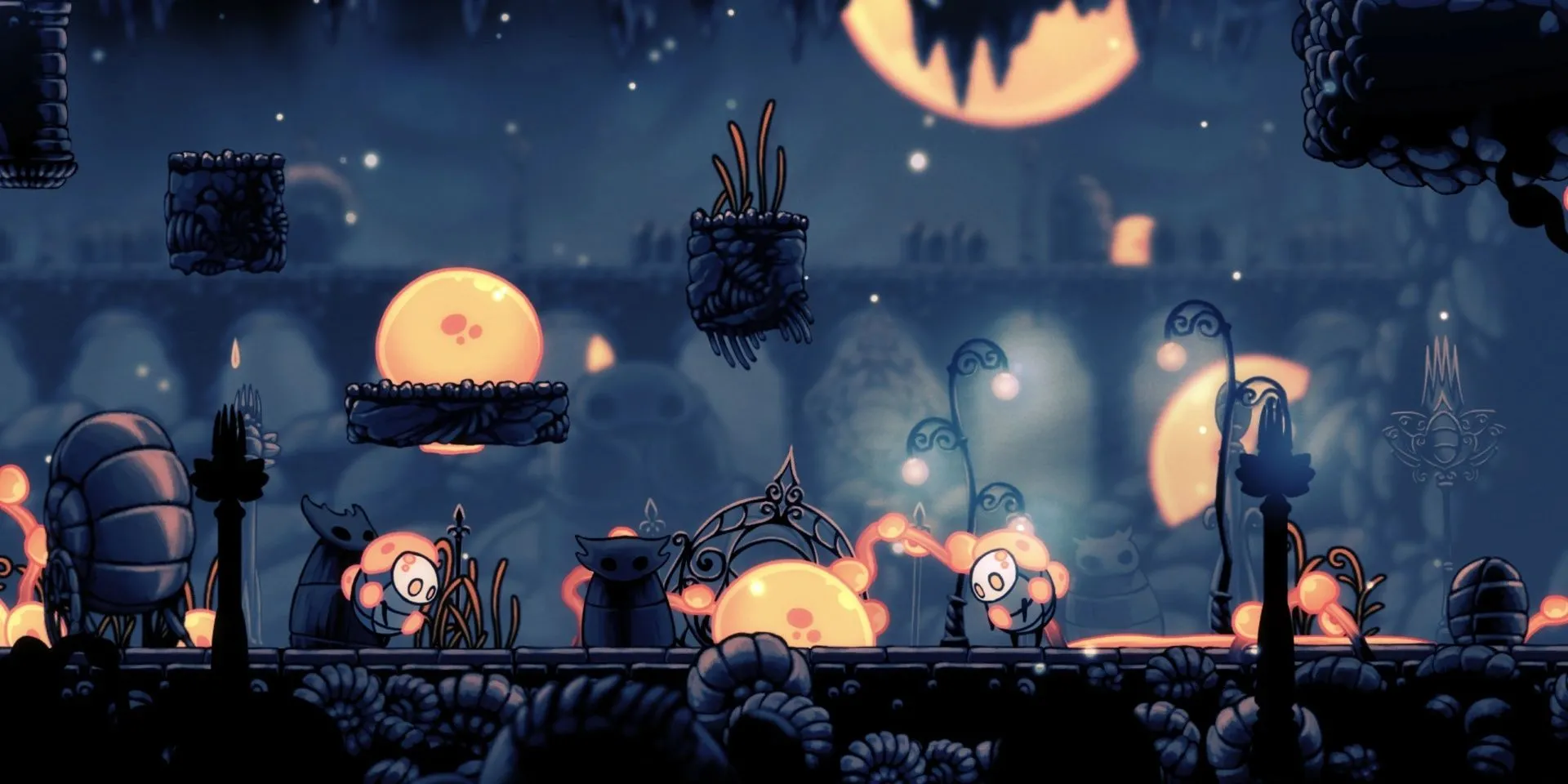 Côn trùng bị nhiễm 'Ánh Sáng Rực Rỡ' trong Hollow Knight, cho thấy sự ảnh hưởng của bệnh dịch kỳ lạ