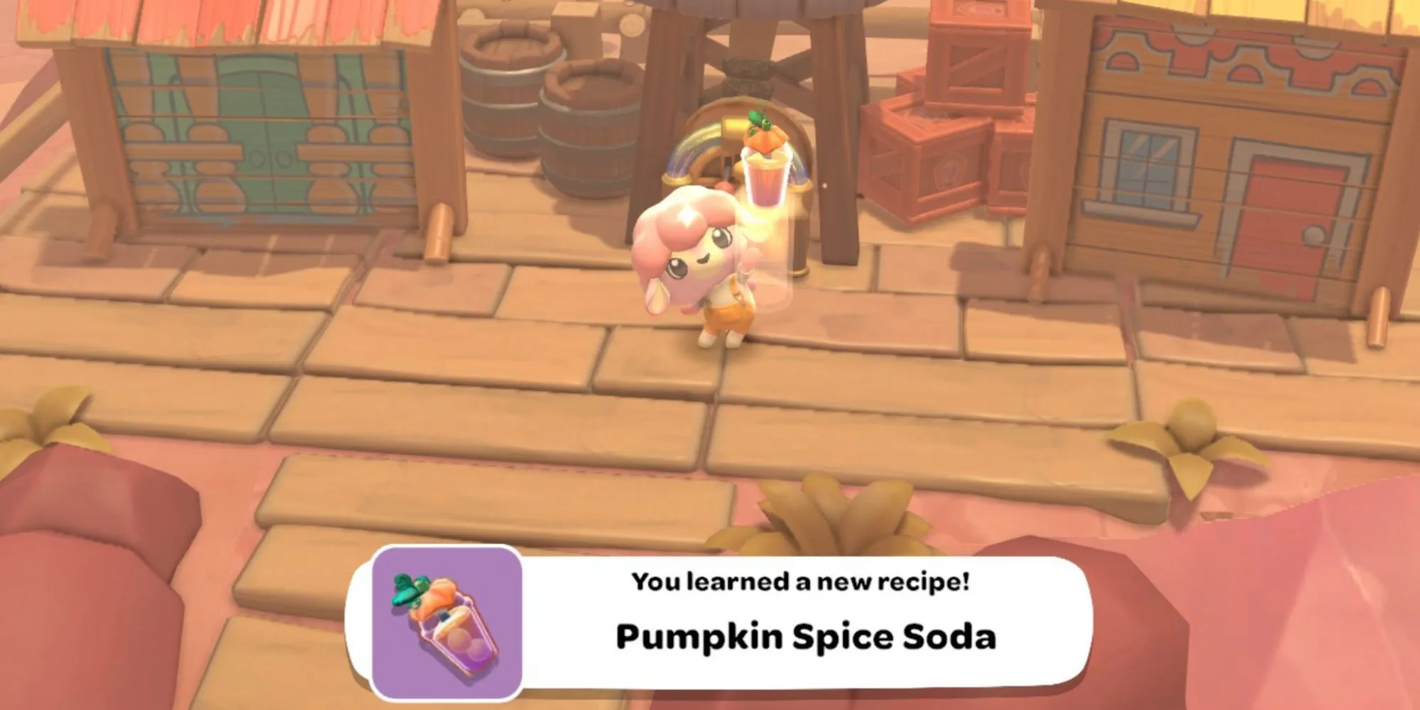 Công thức chế tạo Pumpkin Spice Soda trong Hello Kitty Island Adventure