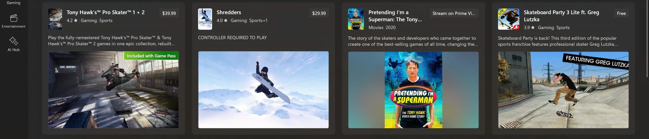 Cửa hàng Windows Store hiển thị huy hiệu Game Pass trên Call of Duty