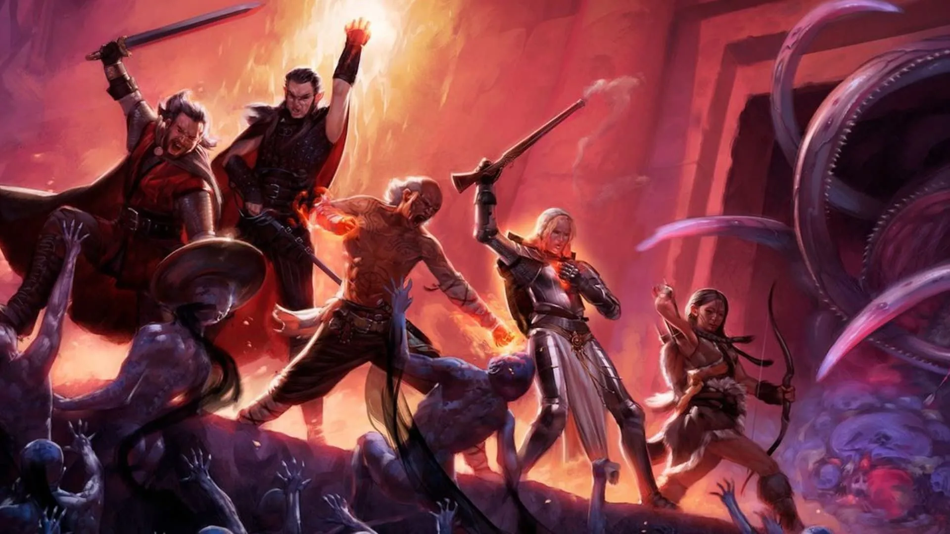 Dàn nhân物 Pillars of Eternity trong một khung cảnh đậm chất CRPG cổ điển