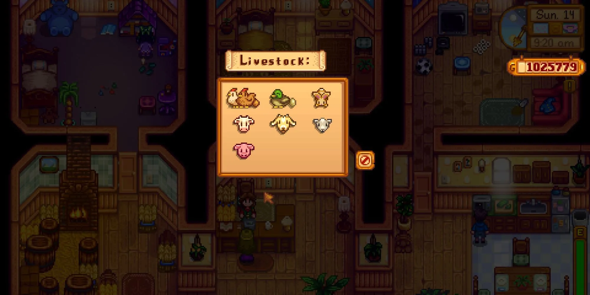 Đàn vật nuôi trong chuồng gà Stardew Valley, bao gồm cả những chú gà xanh