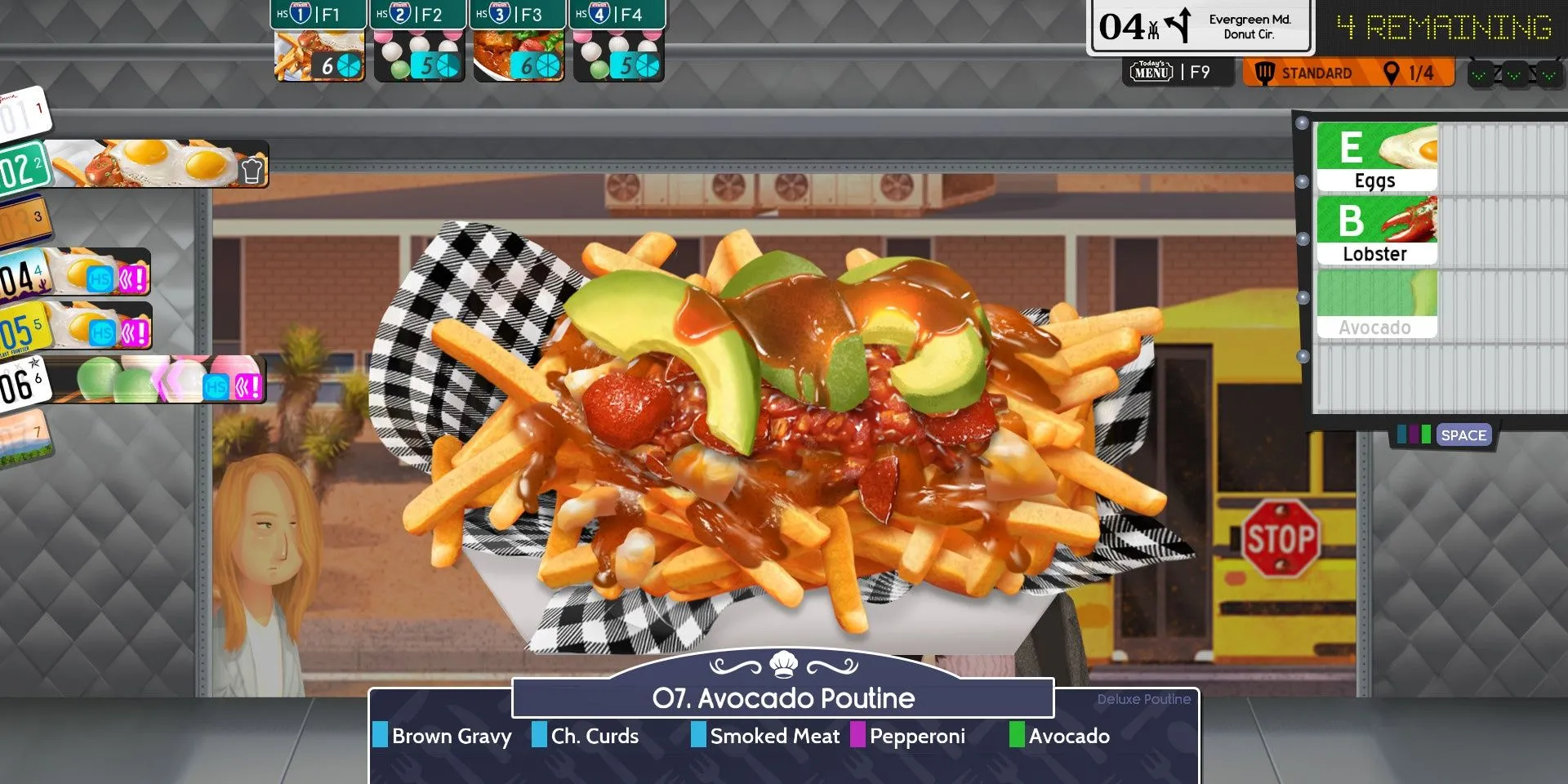 Đầu bếp đang chuẩn bị món poutine trên xe bán đồ ăn trong Cook, Serve, Delicious 3