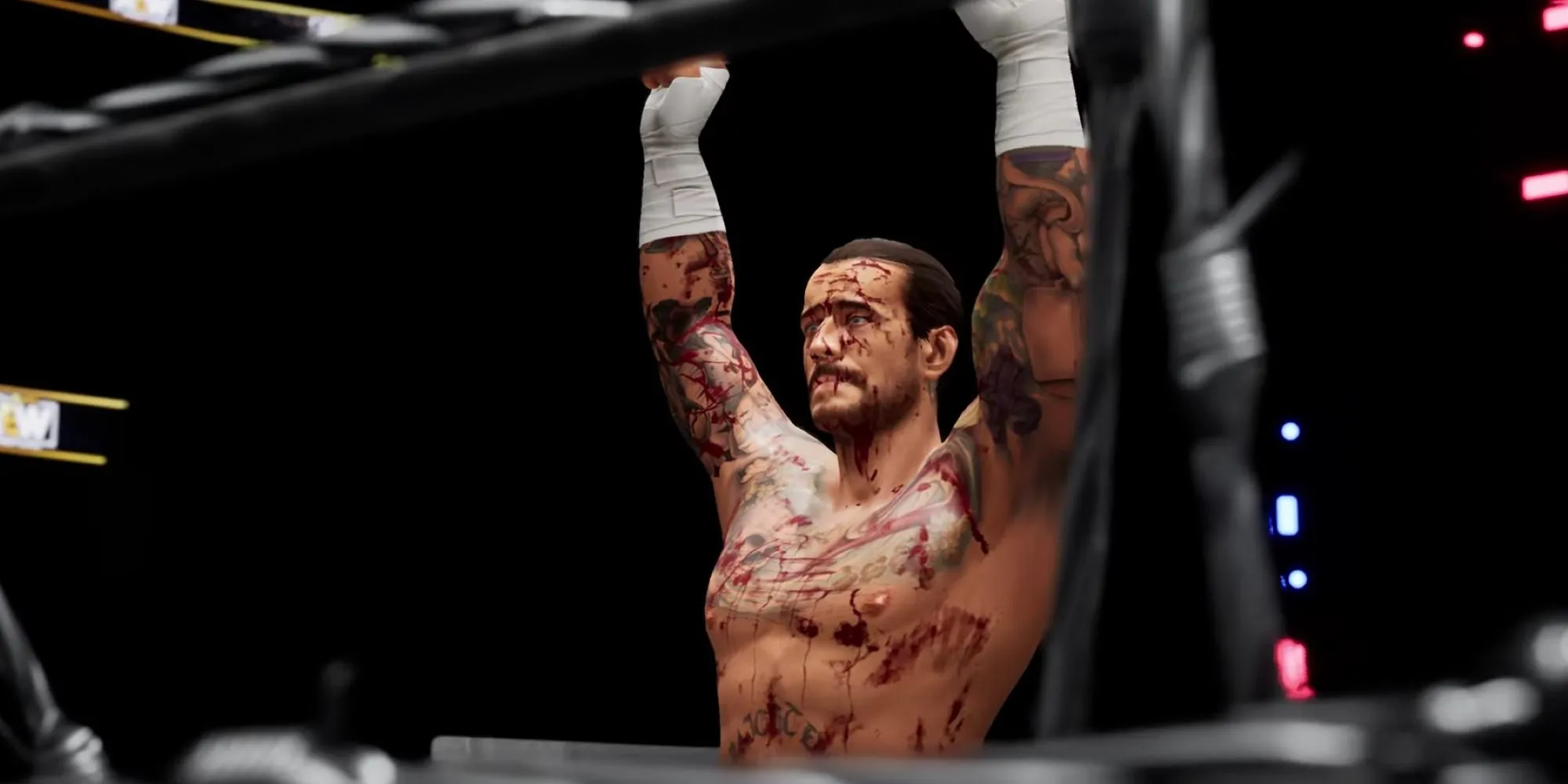 Đô vật CM Punk ăn mừng chiến thắng trong game đối kháng AEW Fight Forever