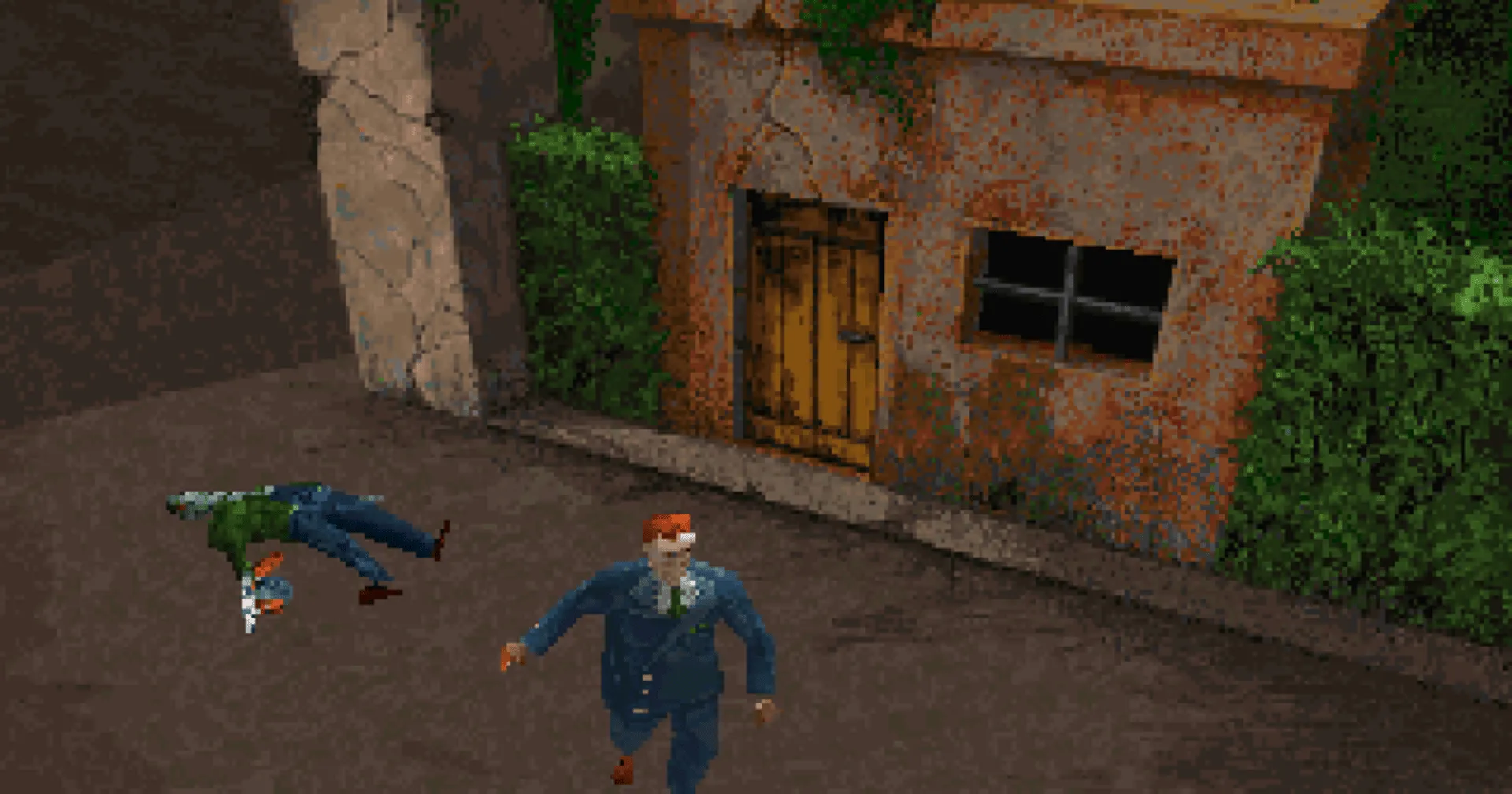 Edward Carnby đối mặt kẻ thù trong Alone in the Dark 2 phiên bản PS1