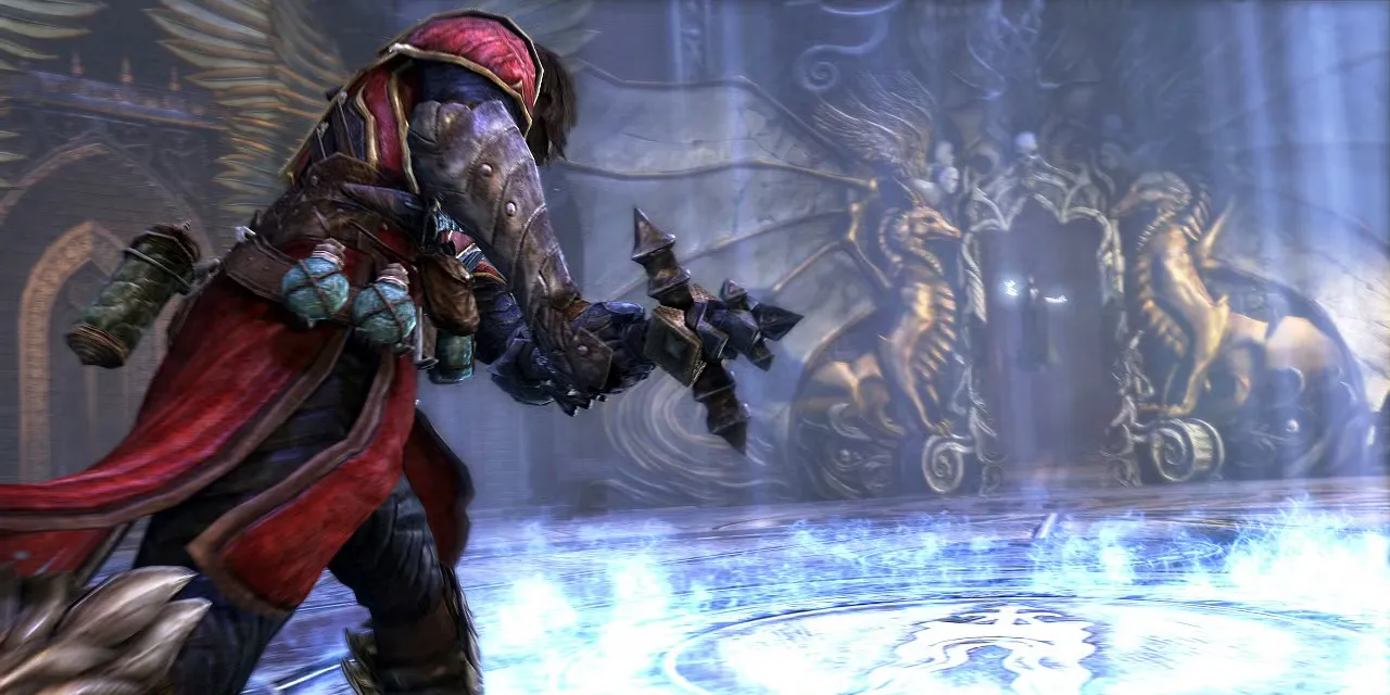 Gabriel Belmont chiến đấu với quái vật trong game Castlevania: Lords of Shadow