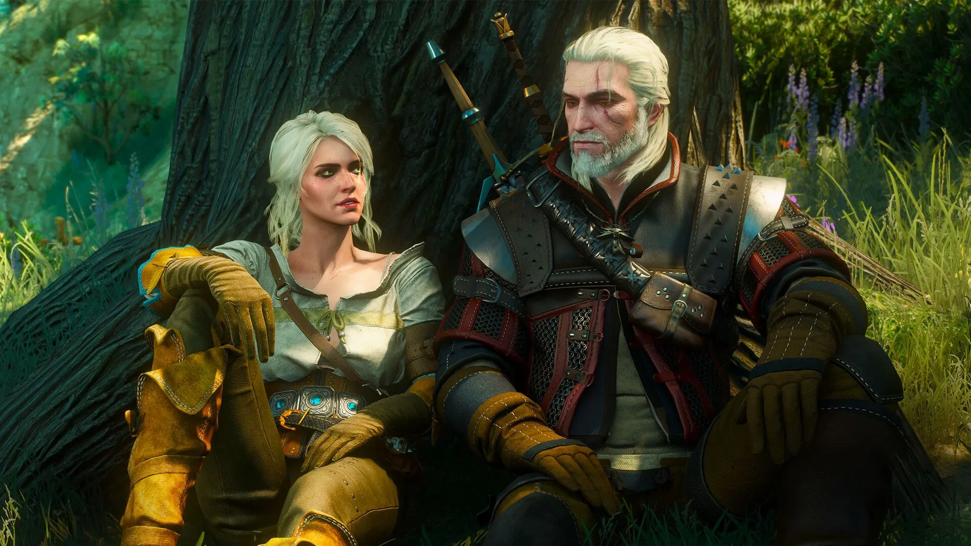 Geralt và Ciri trong The Witcher 3, một khoảnh khắc quan trọng của cuộc săn đuổi Wild Hunt