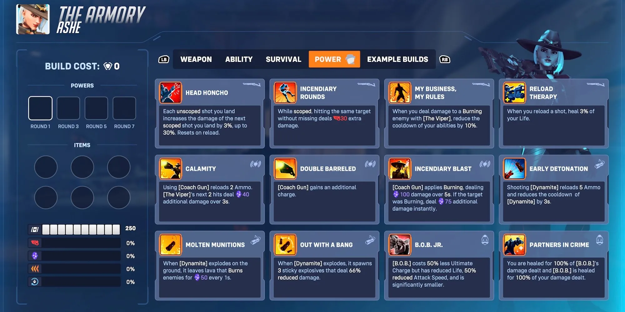 Giao diện Kho Vũ Khí (Armory) trong chế độ Stadium của Overwatch 2