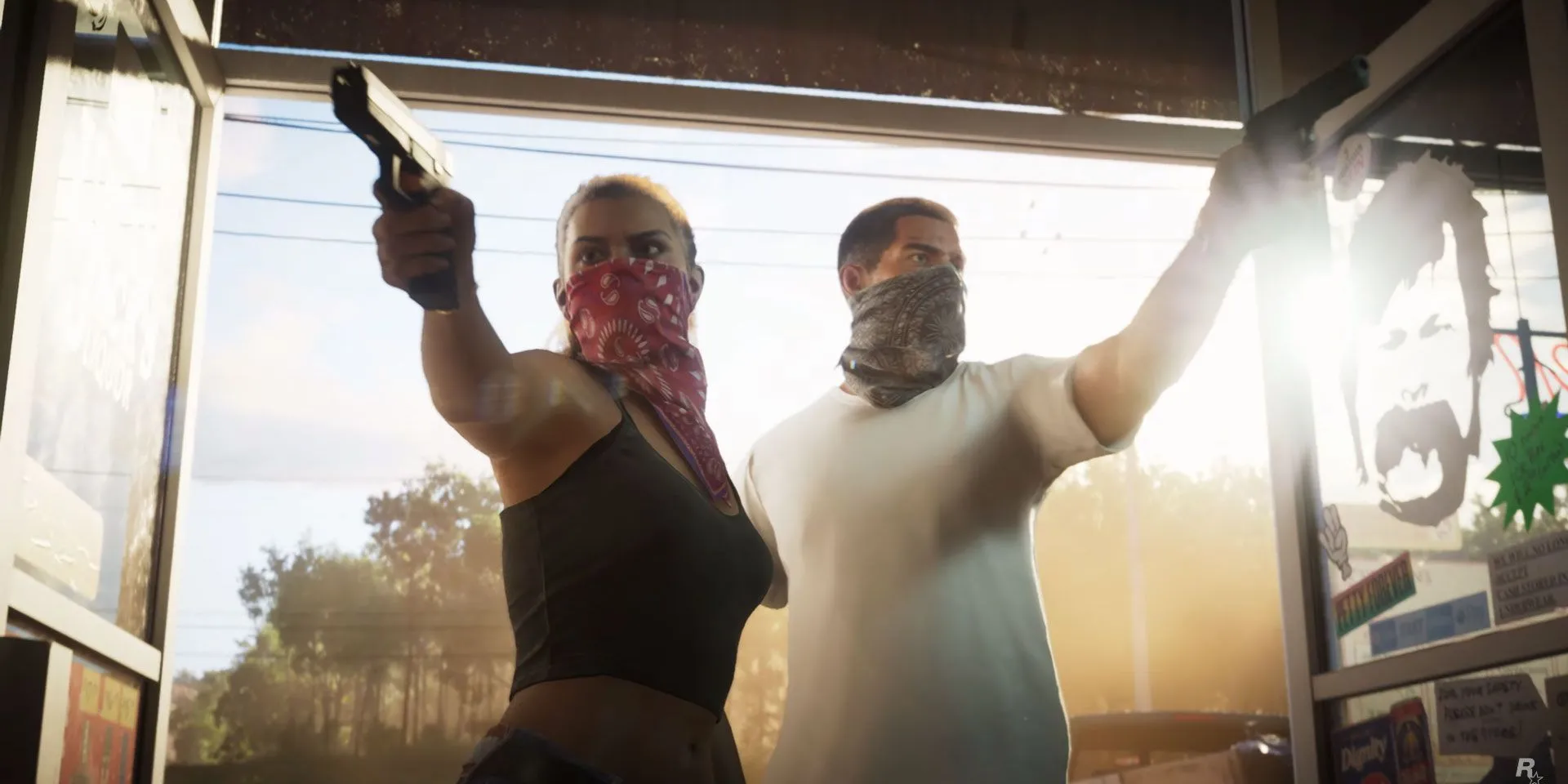 Hai nhân vật chính của GTA 6 trong một phân cảnh của trailer