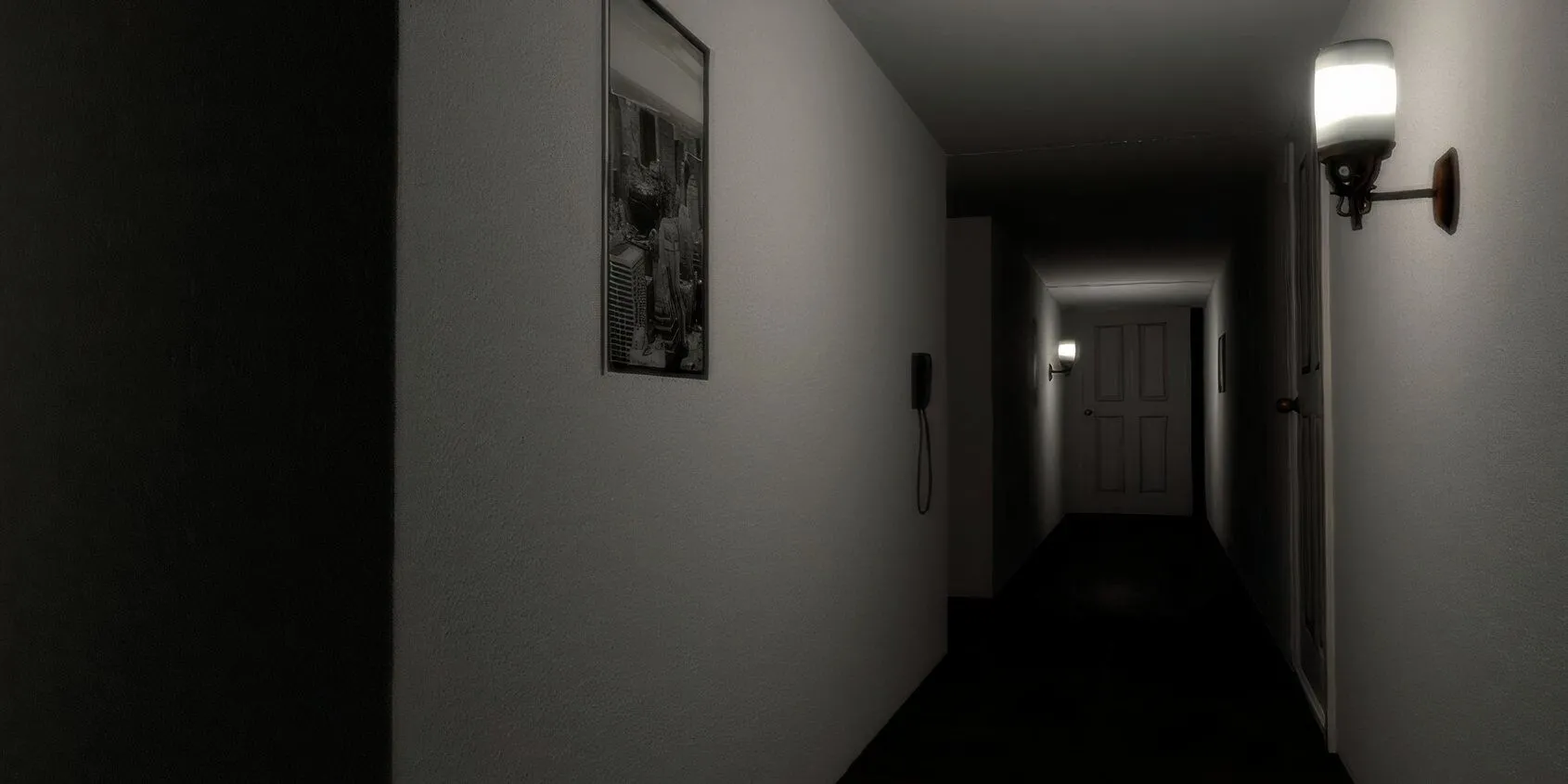 Hành lang tăm tối trong game Apartment 666