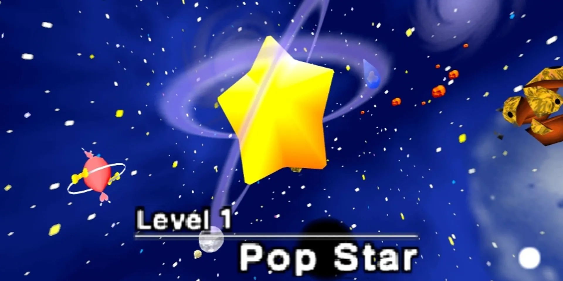 Hành tinh Popstar rực rỡ trong game Kirby 64 The Crystal Shards