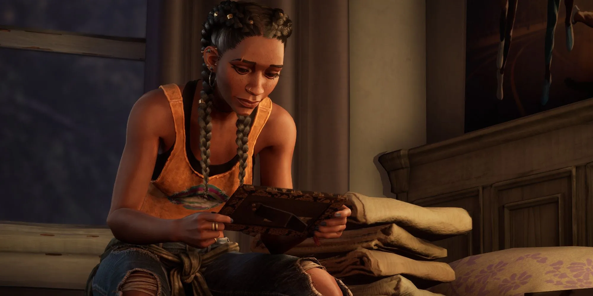 Hazel khám phá môi trường game tìm vật phẩm sưu tầm trong South of Midnight