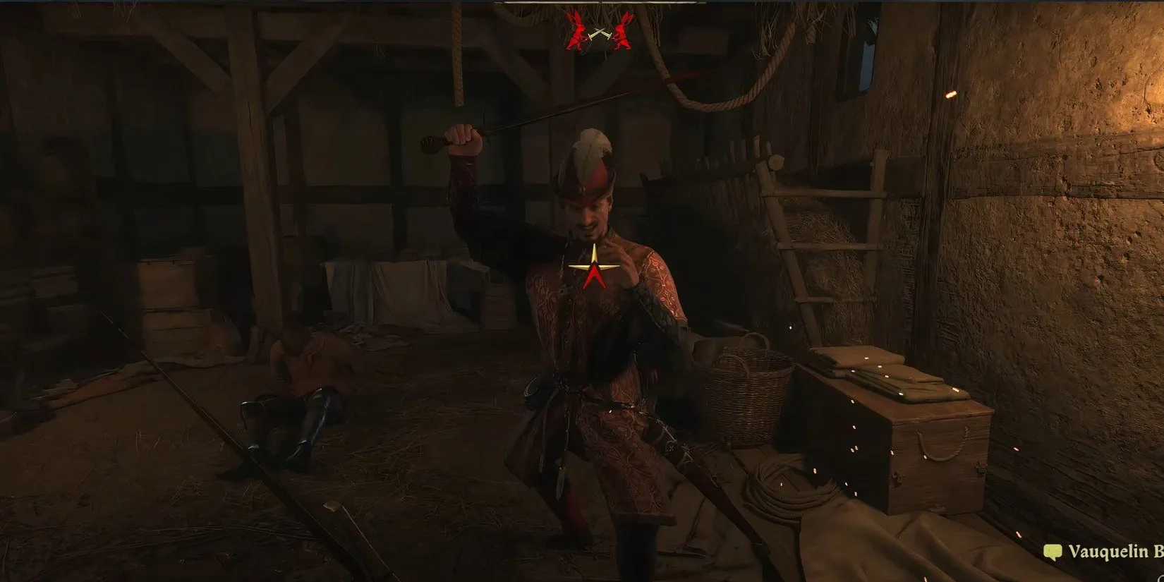 Henry chiến đấu với Vauquelin Brabant trong nhiệm vụ The Reckoning của Kingdom Come Deliverance 2