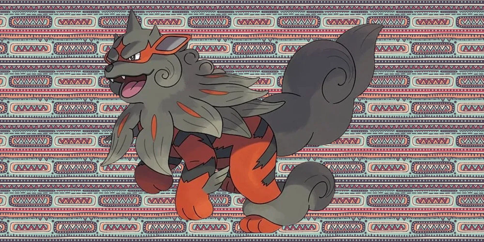 Hình ảnh Arcanine Hisui, dạng tiến hóa của Growlithe Hisui, Pokémon hệ Lửa/Đá trong Pokémon Legends Arceus