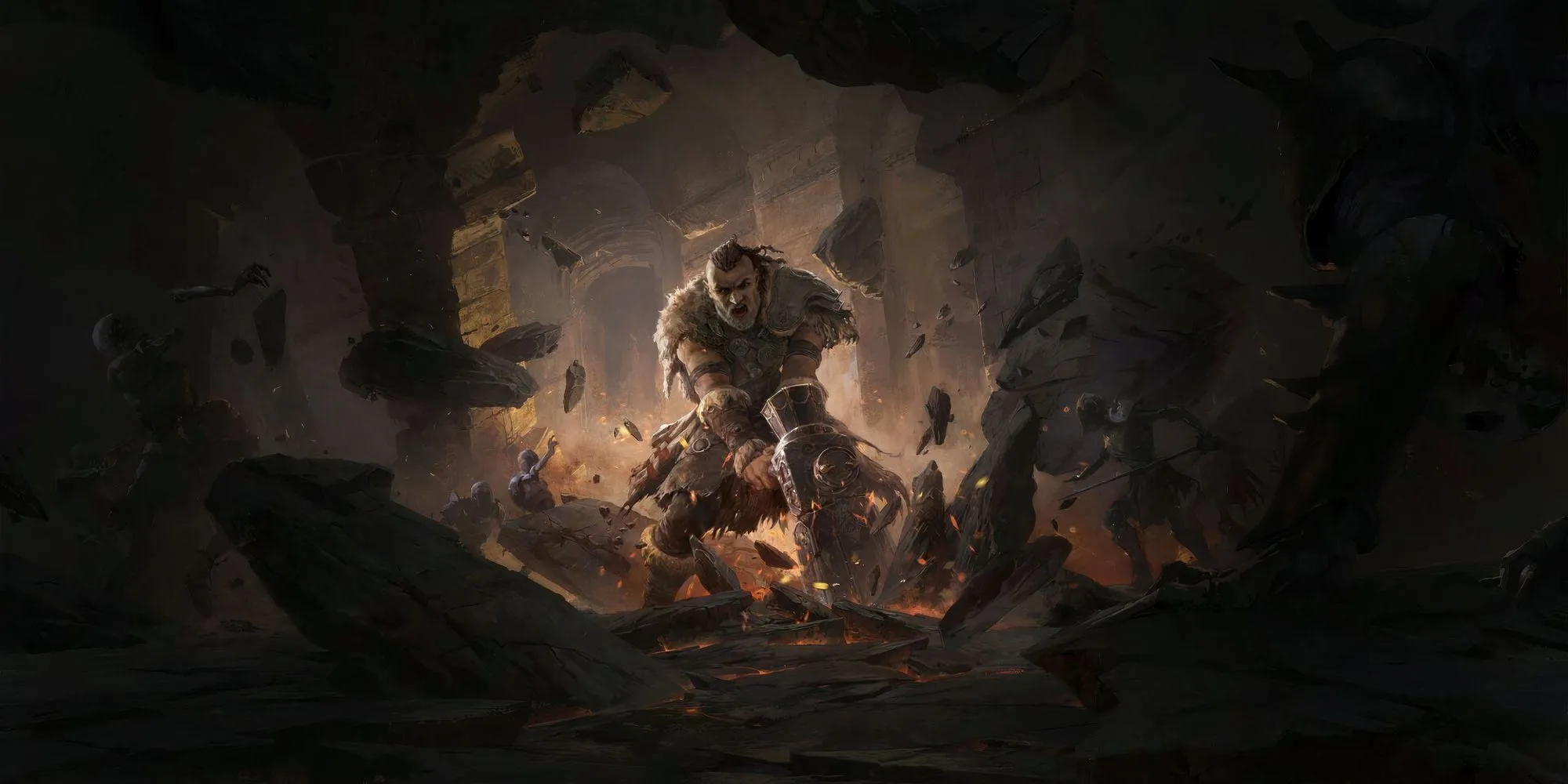 Hình ảnh artwork nhân vật Titan Warrior trong Path of Exile II với bộ giáp hùng mạnh