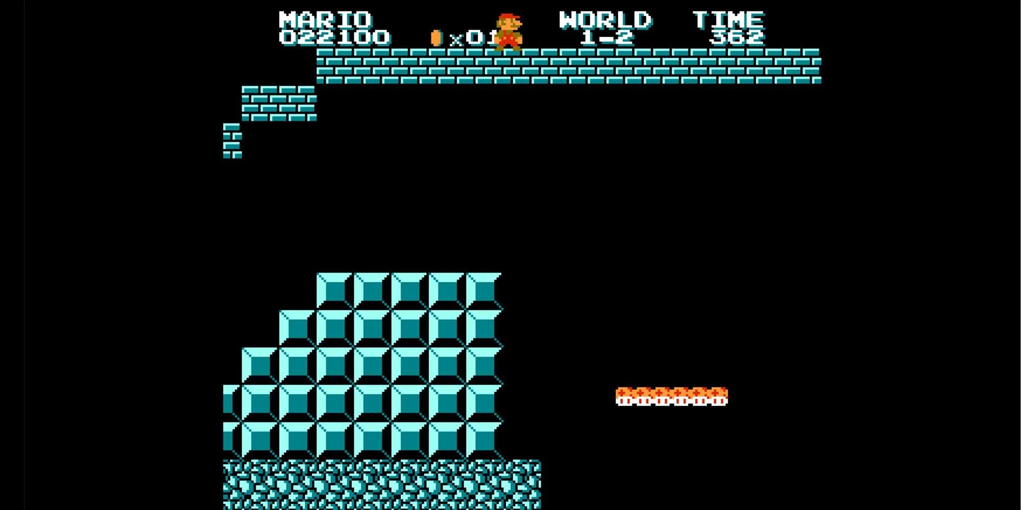 Hình ảnh Mario chạm vào nấm độc trong Super Mario Bros.: The Lost Levels
