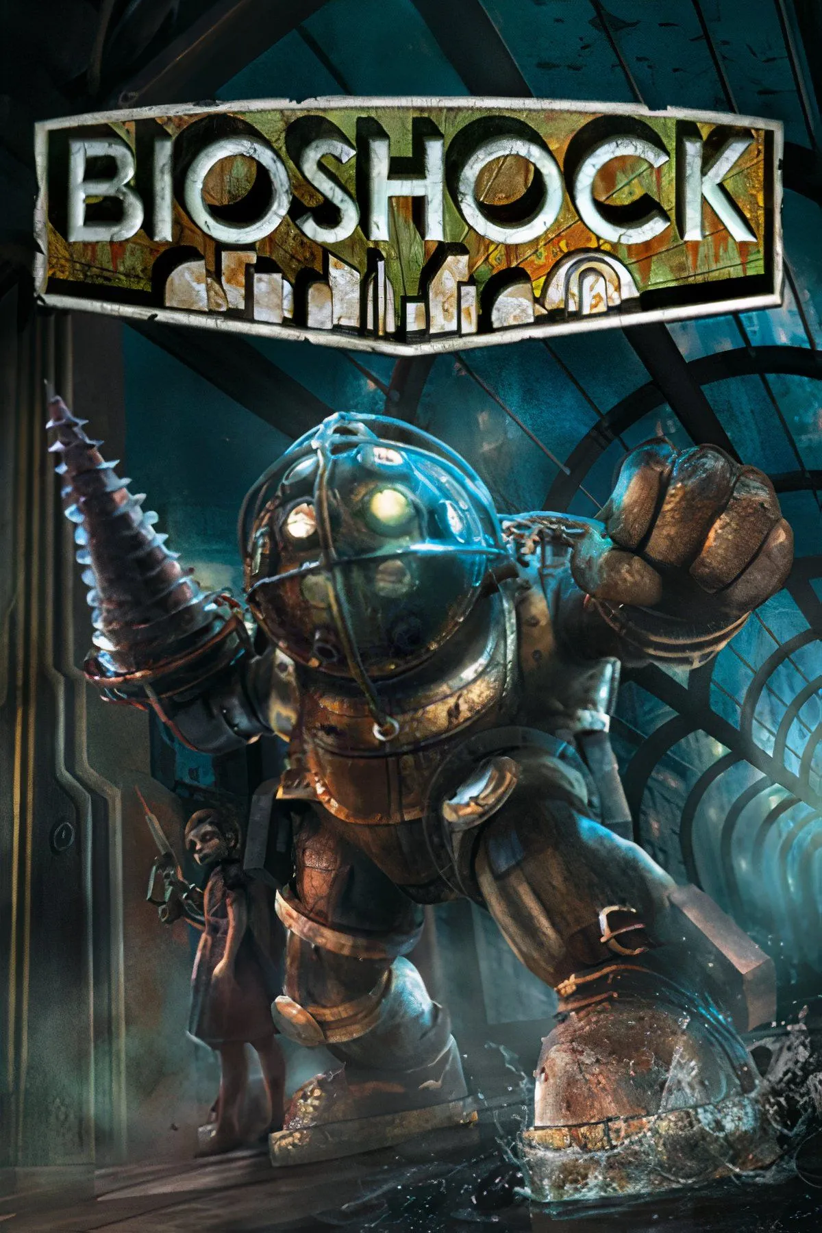 Hình ảnh tổng hợp các nhân vật và bối cảnh nổi bật của BioShock, tượng trưng cho di sản của tựa game