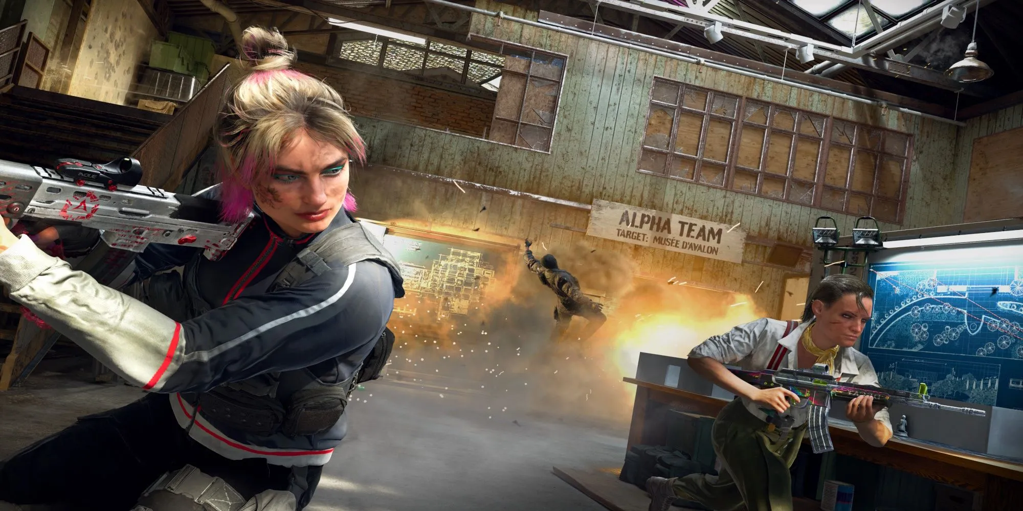 Hình ảnh trong game Call of Duty Black Ops 6 với một người lính đang nhắm bắn