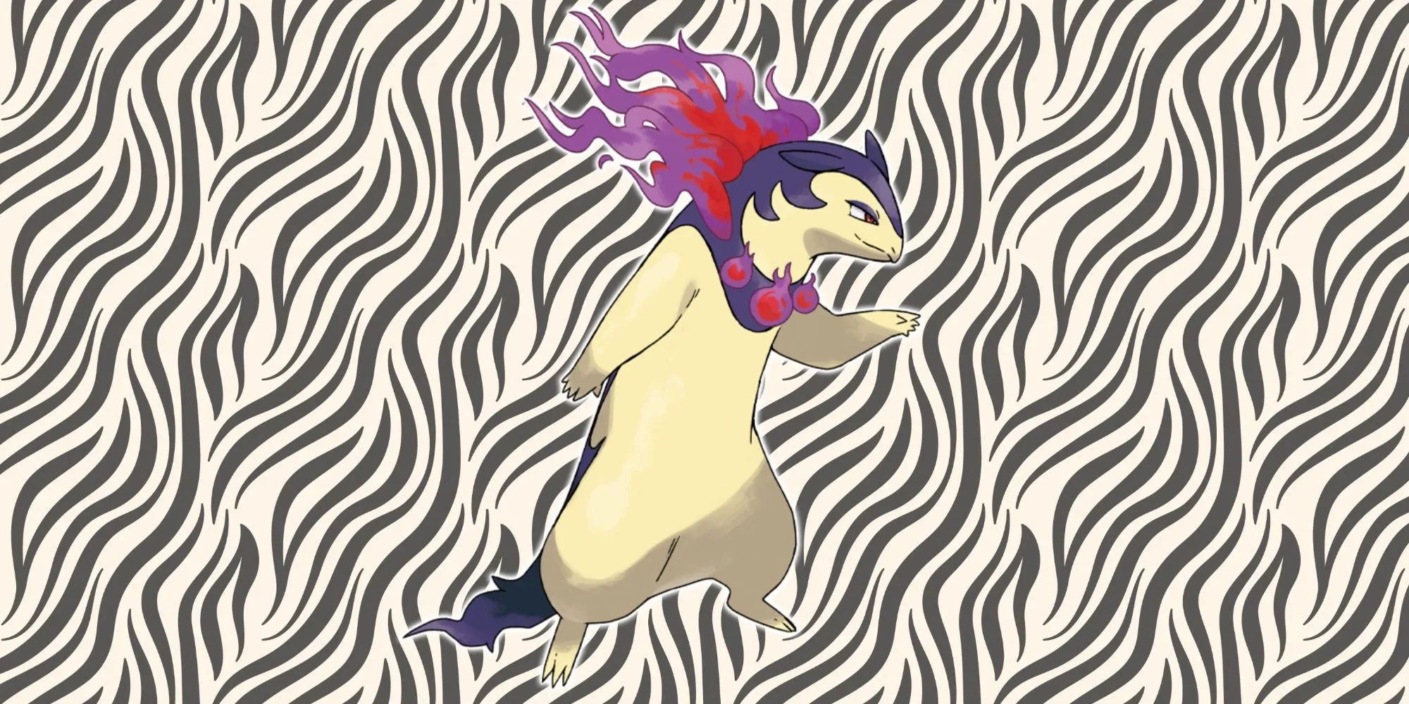 Hình ảnh Typhlosion Hisui, dạng tiến hóa cuối cùng của Cyndaquil Hisui, Pokémon hệ Lửa/Ma trong Pokémon Legends Arceus